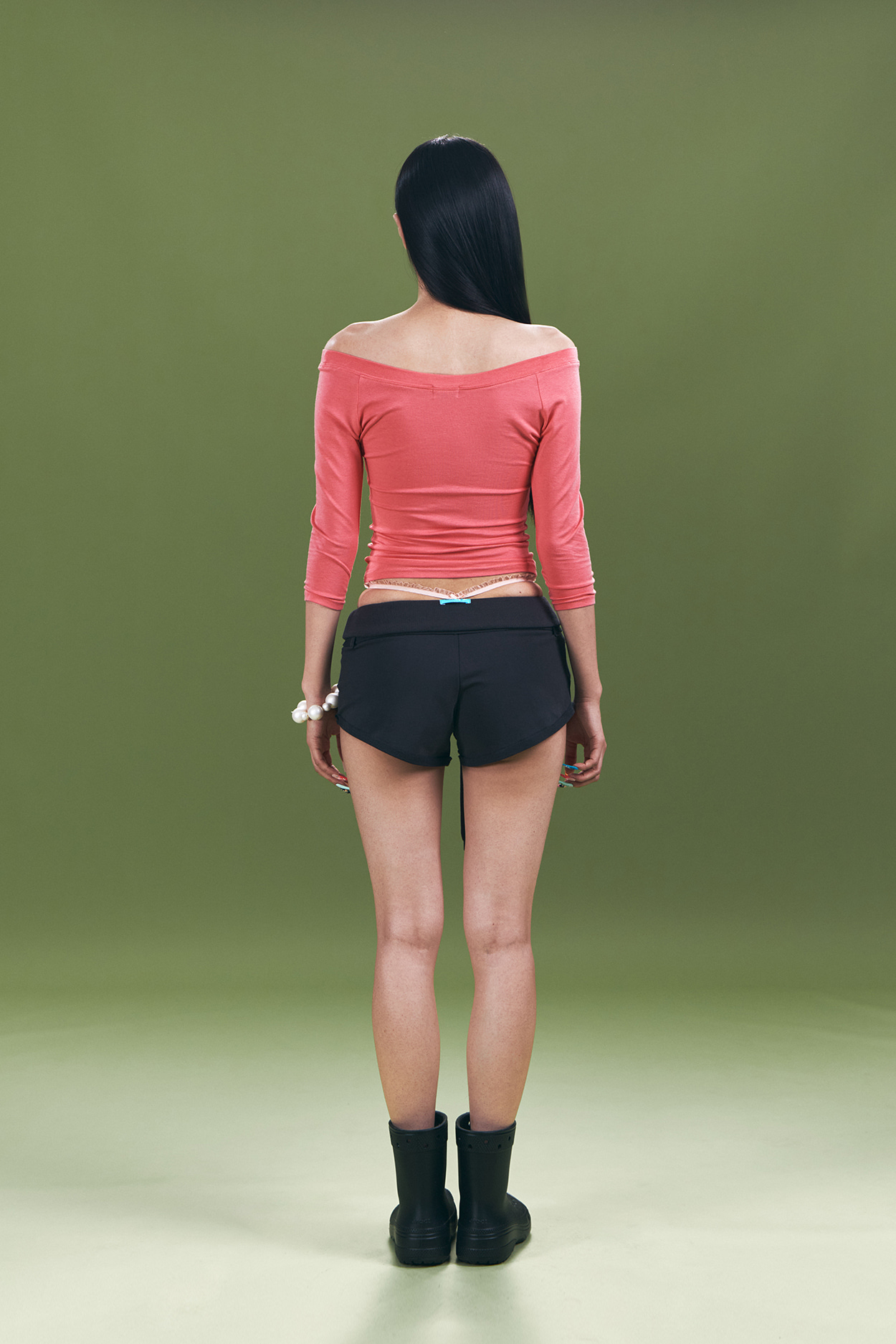 pleaseNOFOLLOW - Zed Off-Shoulder Long Sleeve Top (Candy Pink)