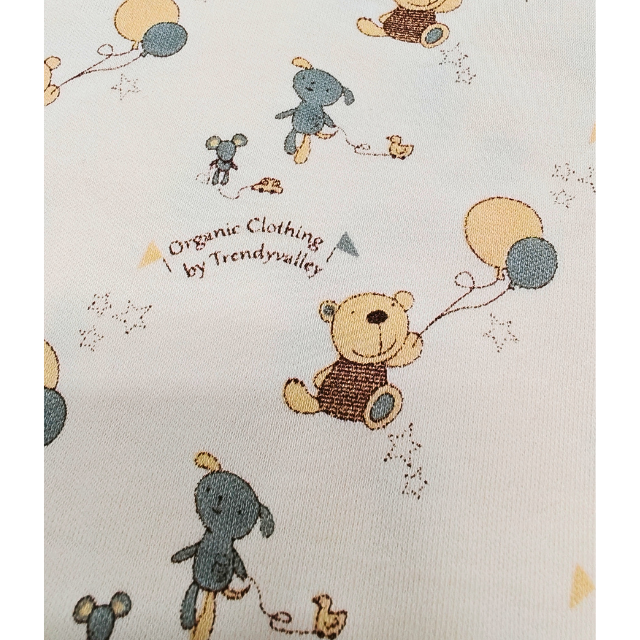 Trendyvalley Organic Cotton Short Sleeve Baby Romper (Balloon Bear)