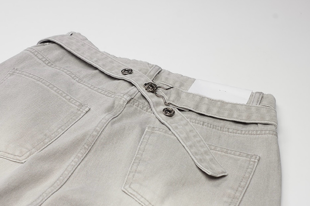 Mega Wide Backstrap Denim Pants 