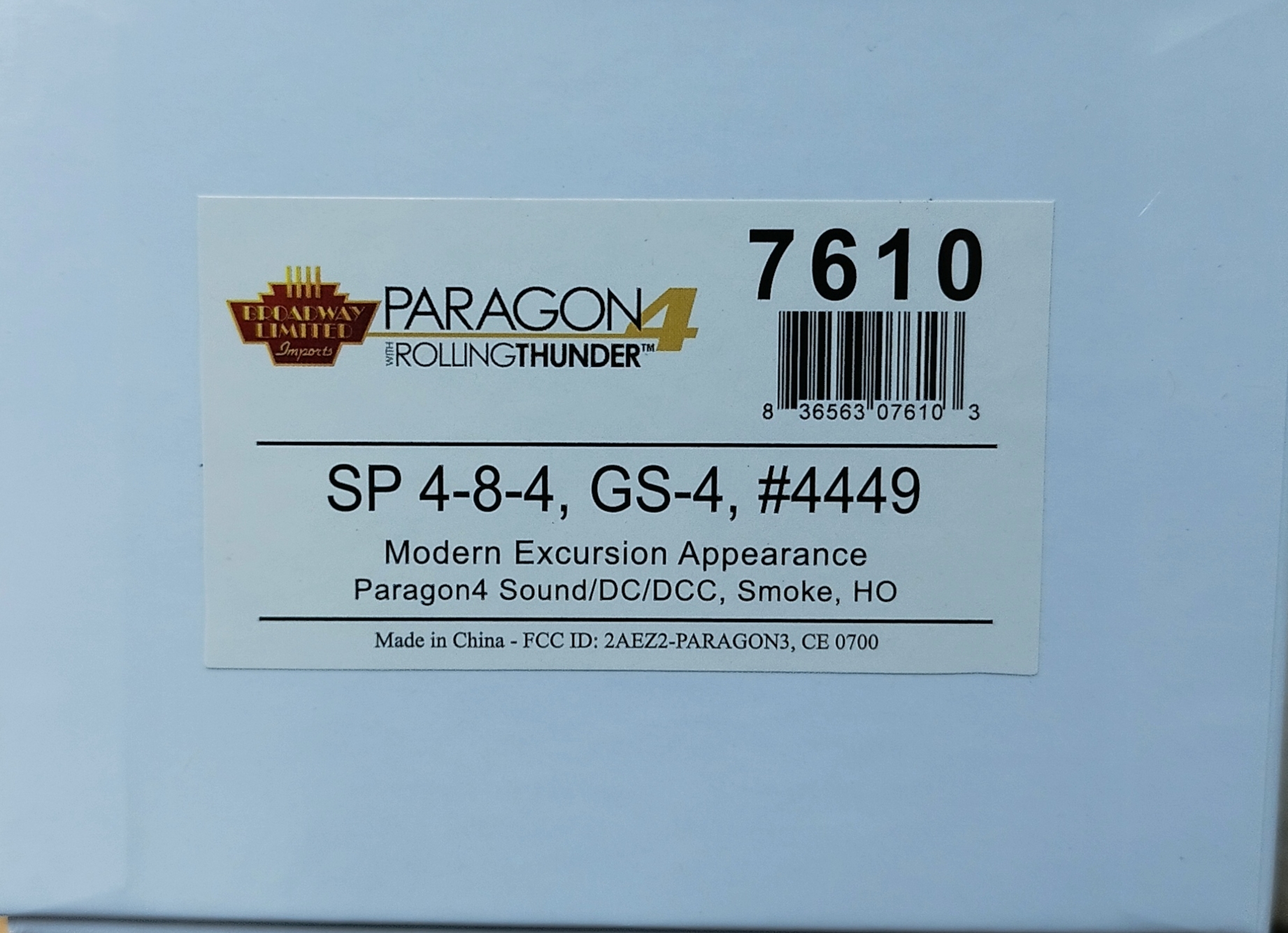 BROADWAY Southern Pacific GS-4 #4449 Modern Excursion Daylight Paragon4 Sound/DC/DCC, Smoke