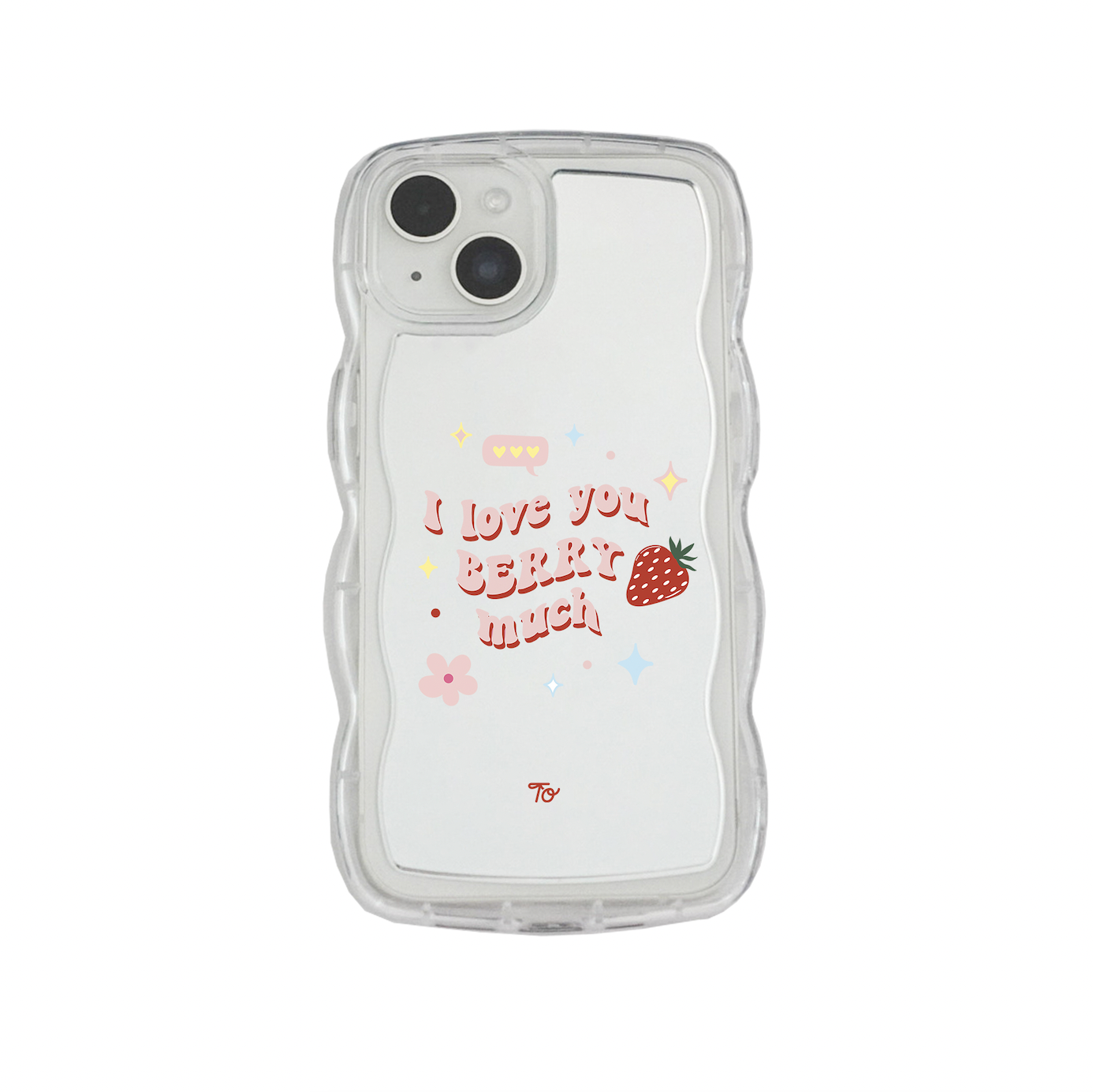 【I love you Berry much! 】波浪邊框鏡面 iPhone Case