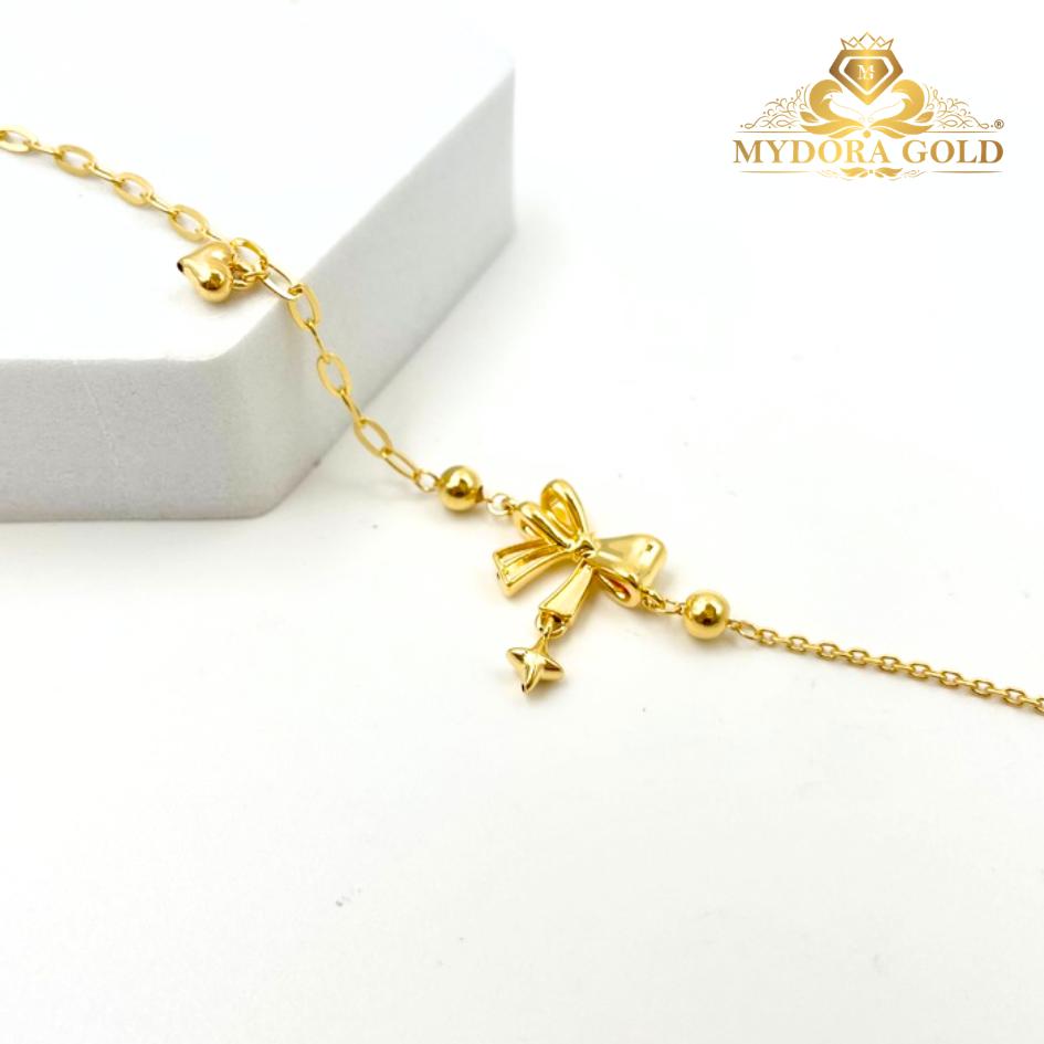 MYDORA Rantai Tangan Sauh Paperclip + Ribbon StarShine l EMAS 916/22K