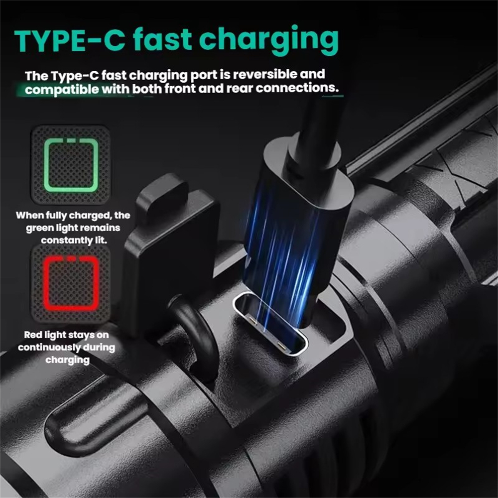 充電變焦強光手電筒 含電池 1x 18650 UB0274