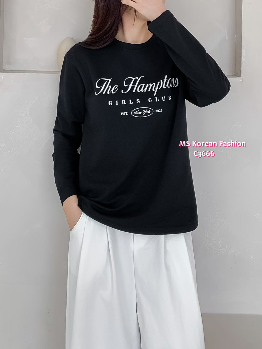 C3666 韓國🇰🇷簡約有款字母tee