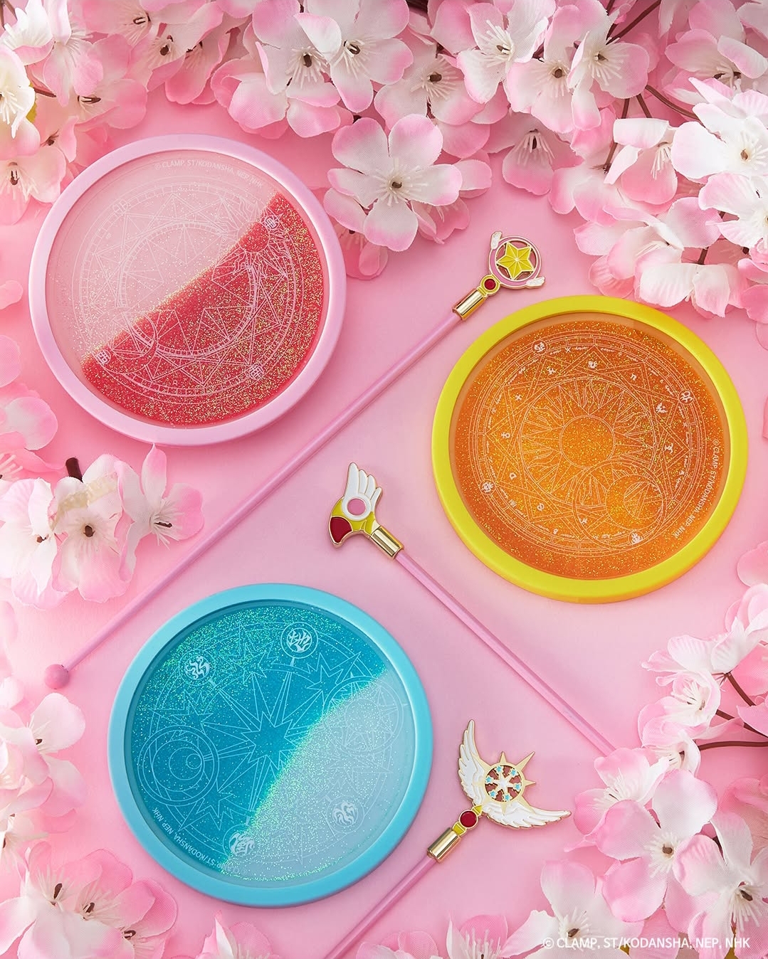 電影特典 - 百變小櫻MAGIC咭 韓國戲院周邊 魔法陣流沙杯墊 & 魔法枚造型攪拌棒