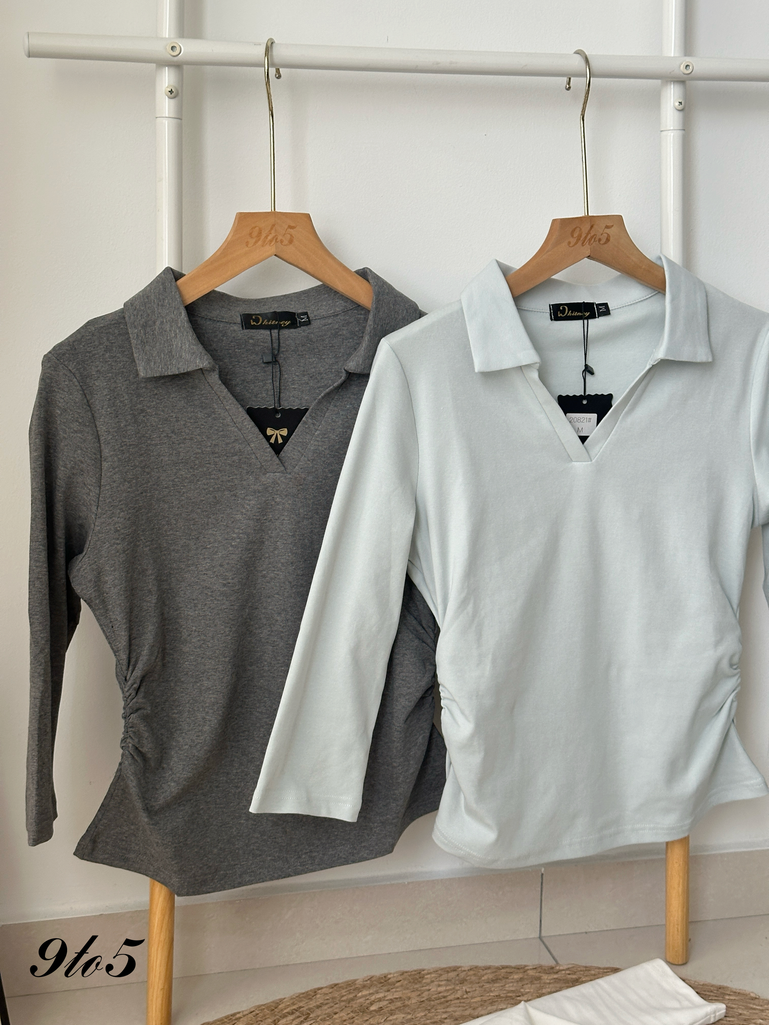 T4102 V Neck Half Sleeve Polo Tee - 4 Colors