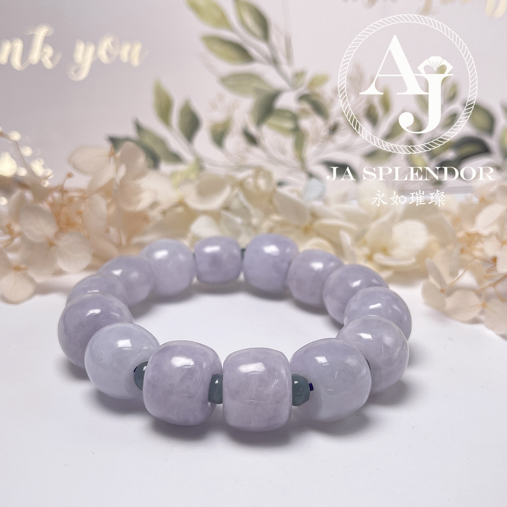 FB26-H60 天然翡翠A玉 紫玉路路通手串