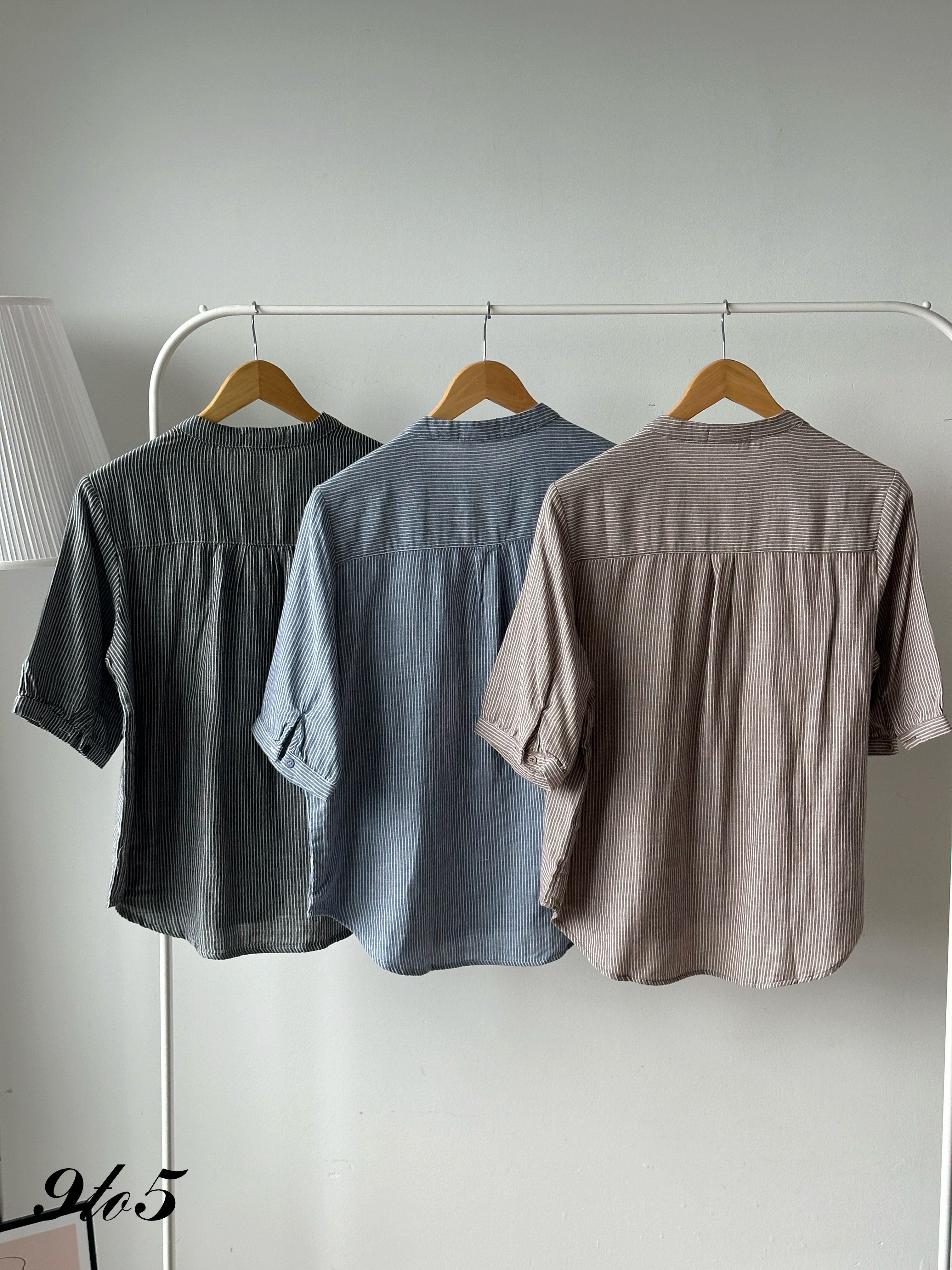 T4251 V Neck Stripe Shirt - 3 Colors 