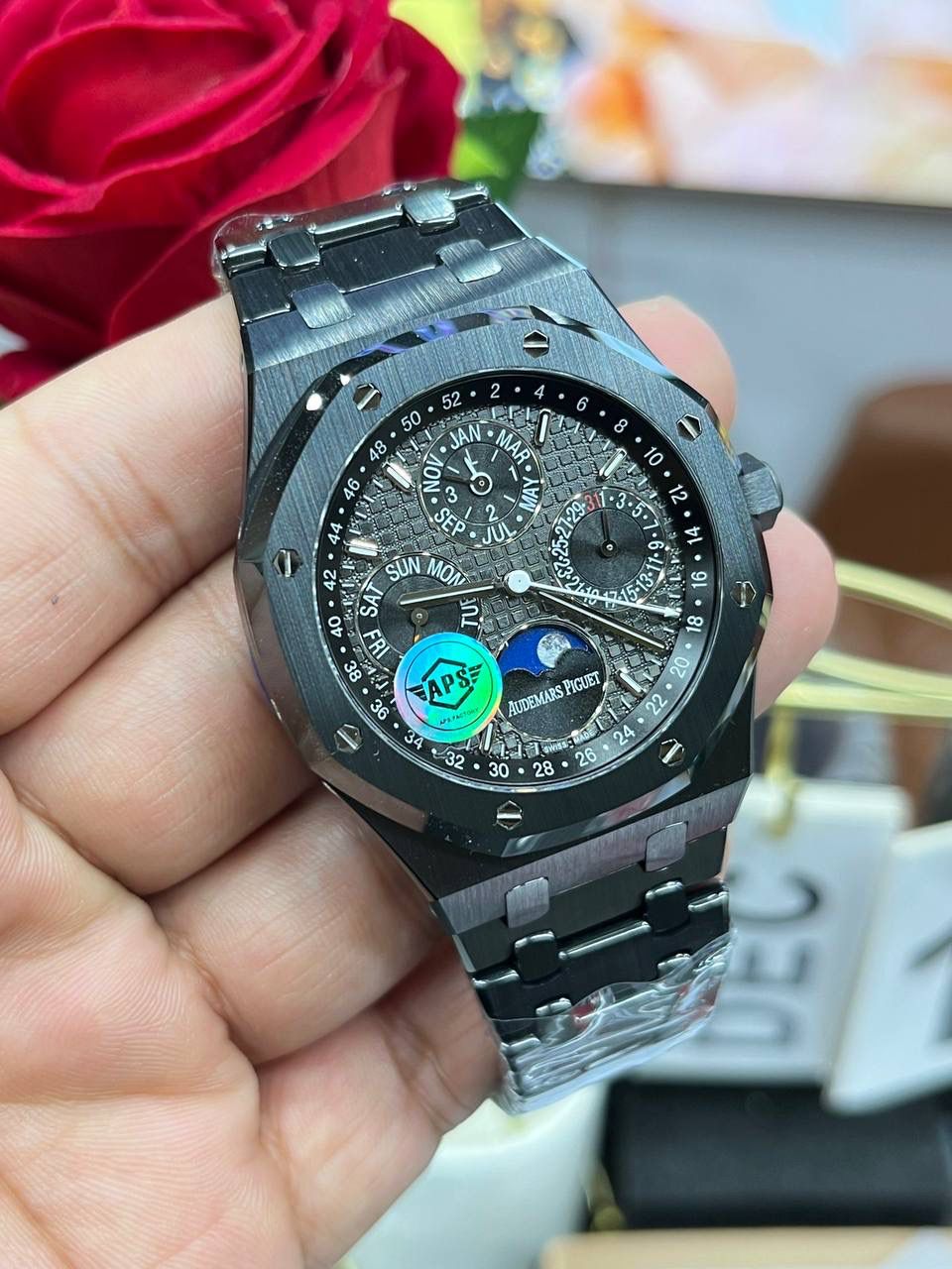 🚀爱彼黑陶瓷26579真月相 皇家橡树/41mm*10.5mm/5134一体机💯