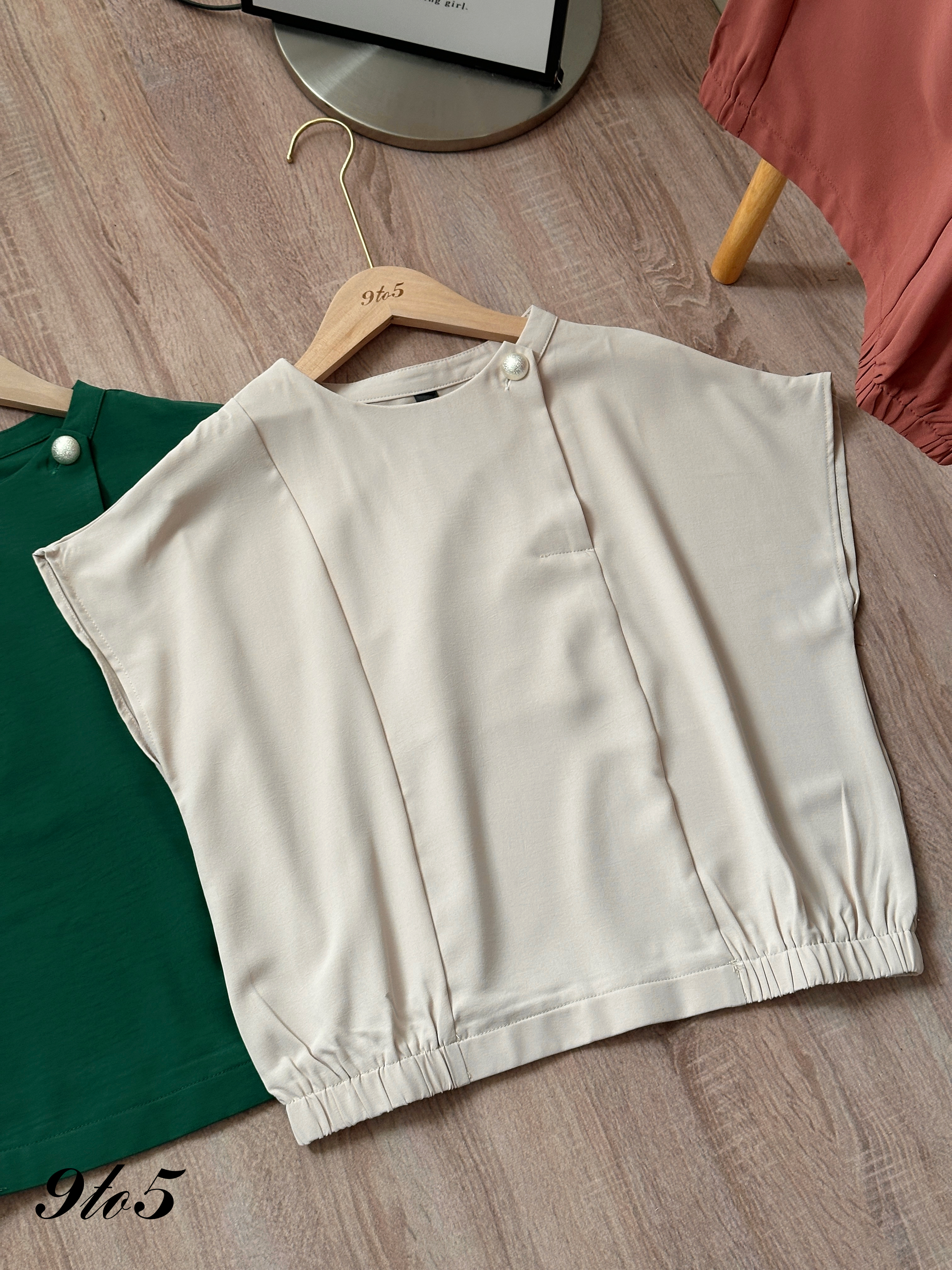 T4438 Mock Neck Cape Sleeve Top - 4 Colors 