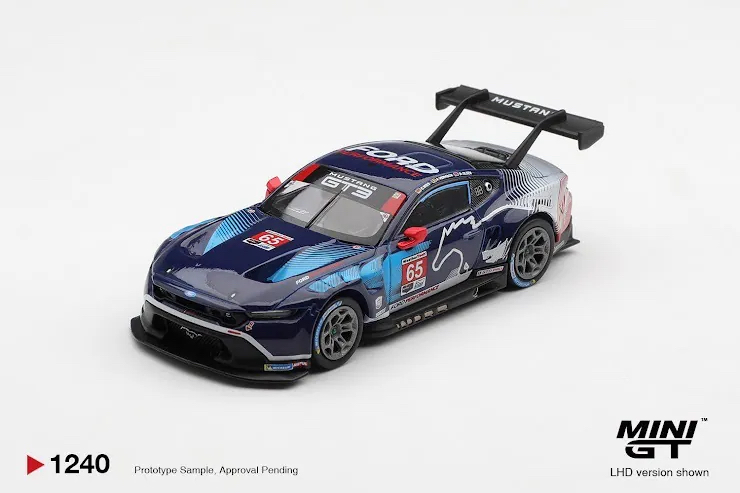 （預訂 Pre Order) Mini GT ( MGT01240-L ) Ford Mustang GT3 #65 Ford Multimatic Motorsports 2025 IMSA Daytona 24 Hrs Winner