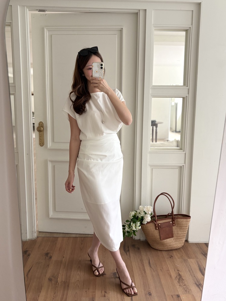 Lyra Ruched Set (White)