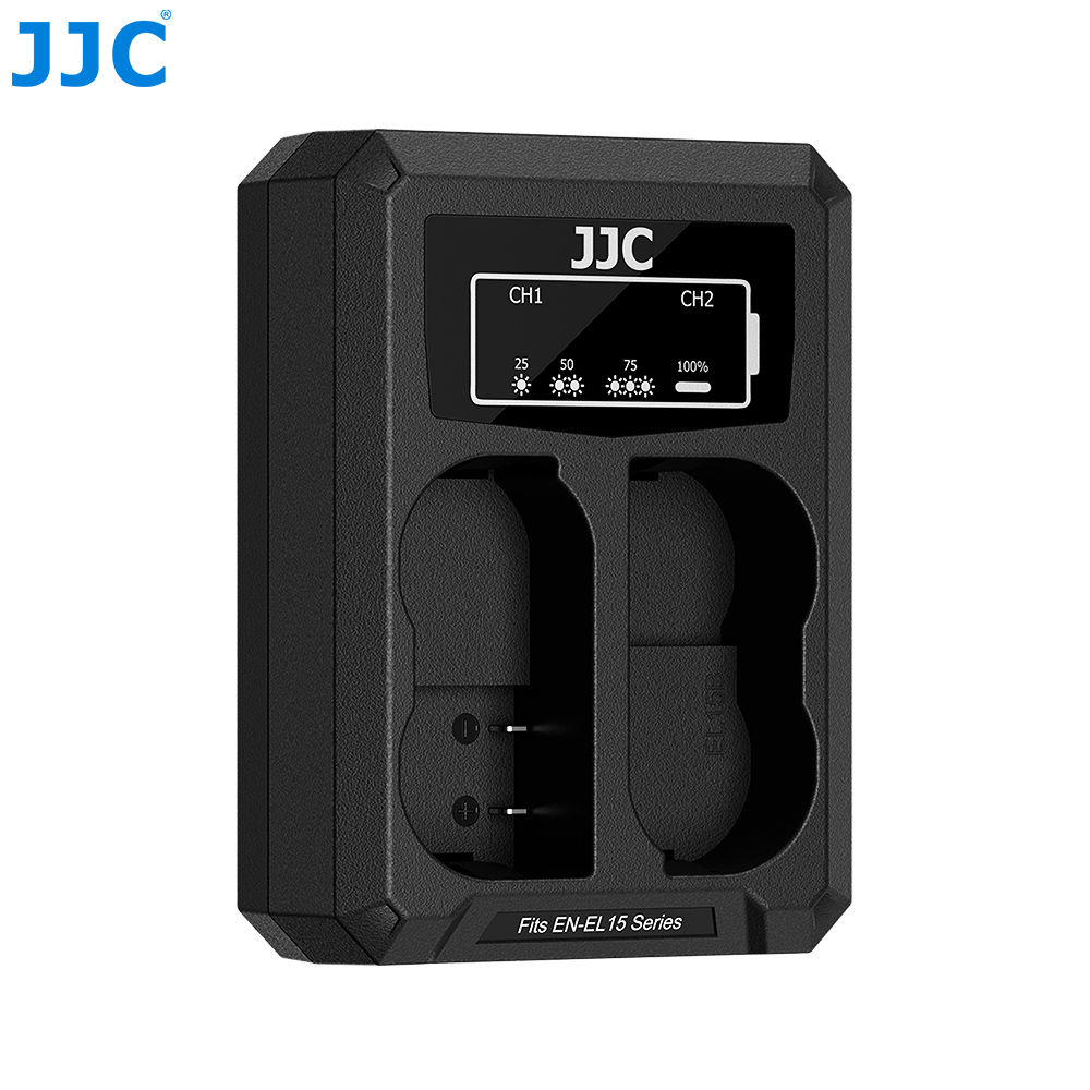 JJC USB Dual Battery Charger For NIKON EL-EL15 (DCH-EL15TC)