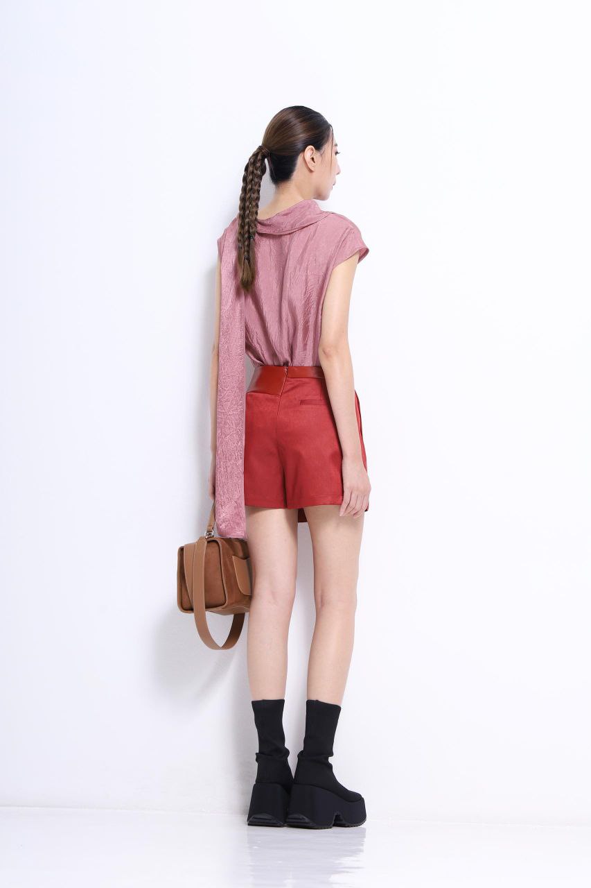 裤头皮革裤裙 1604 