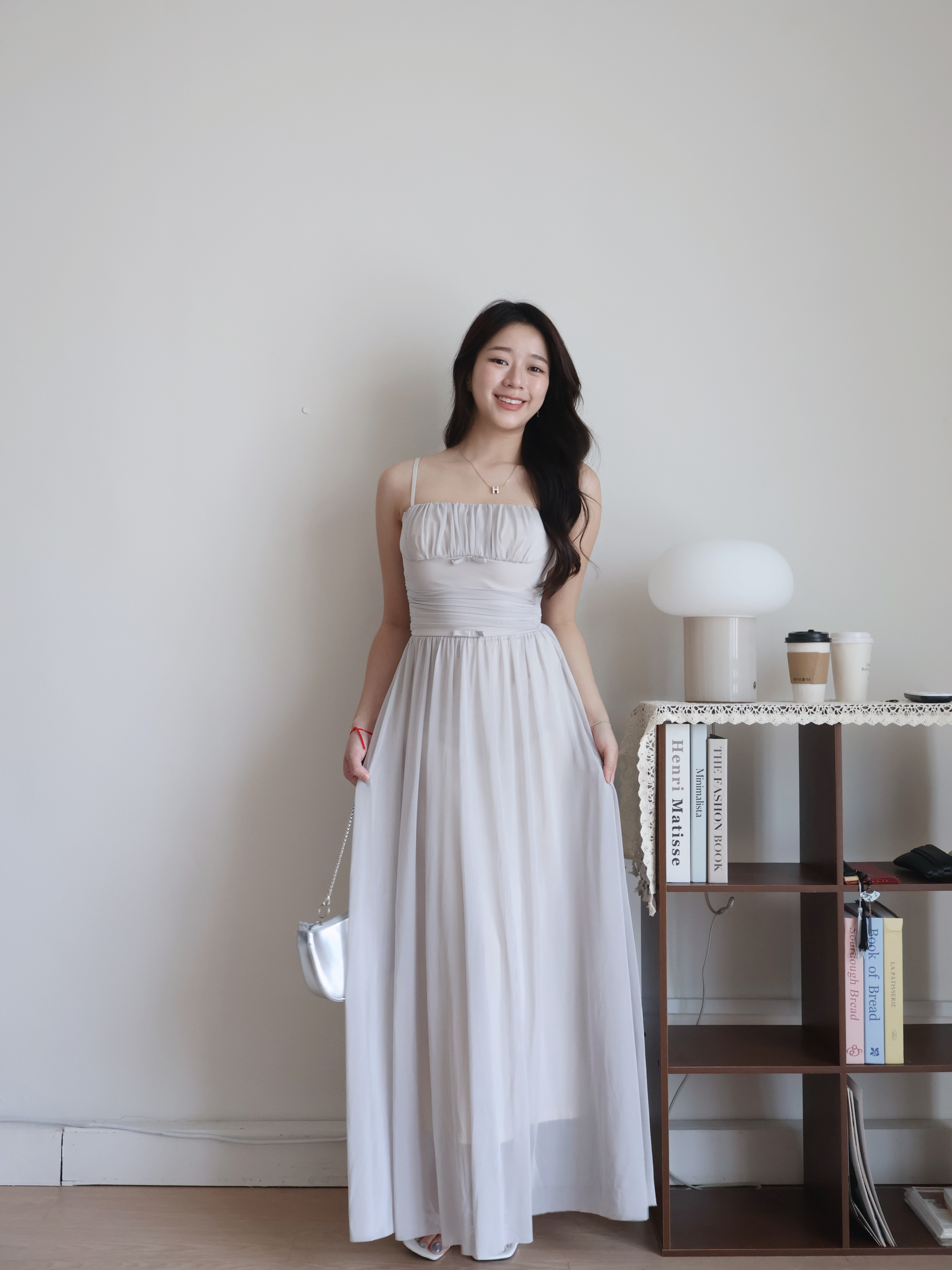 Bruna Maxi Dress | Light Grey