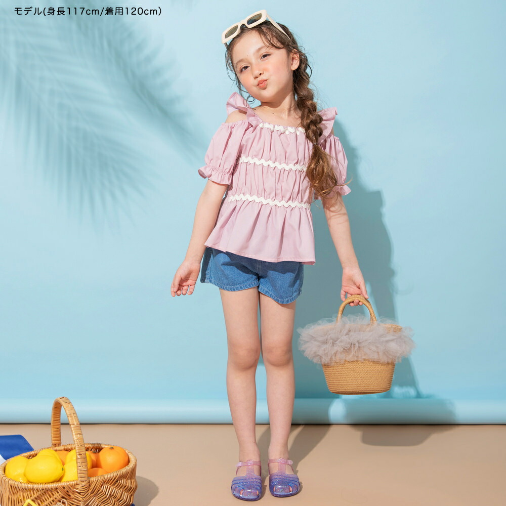 🆕【⭐訂購⭐】🌀 🇯🇵 日本直送 波浪形織帶 褶皺 露肩上衣［2款選］🌀 [ELEA-0128][260614]