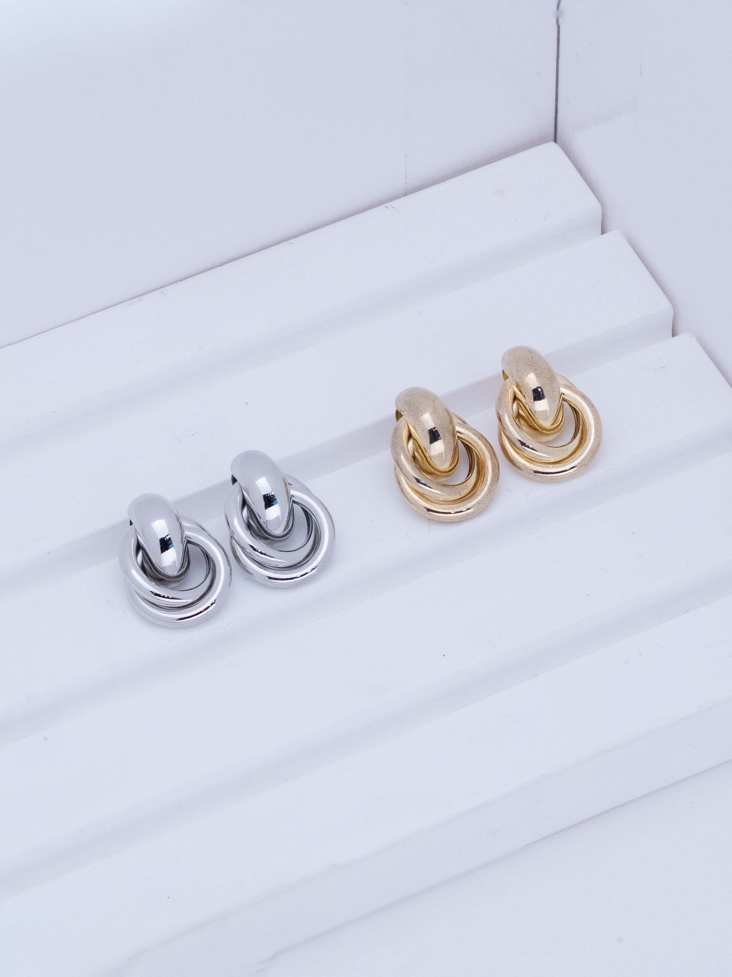 Interlocking Loop Stud Earrings