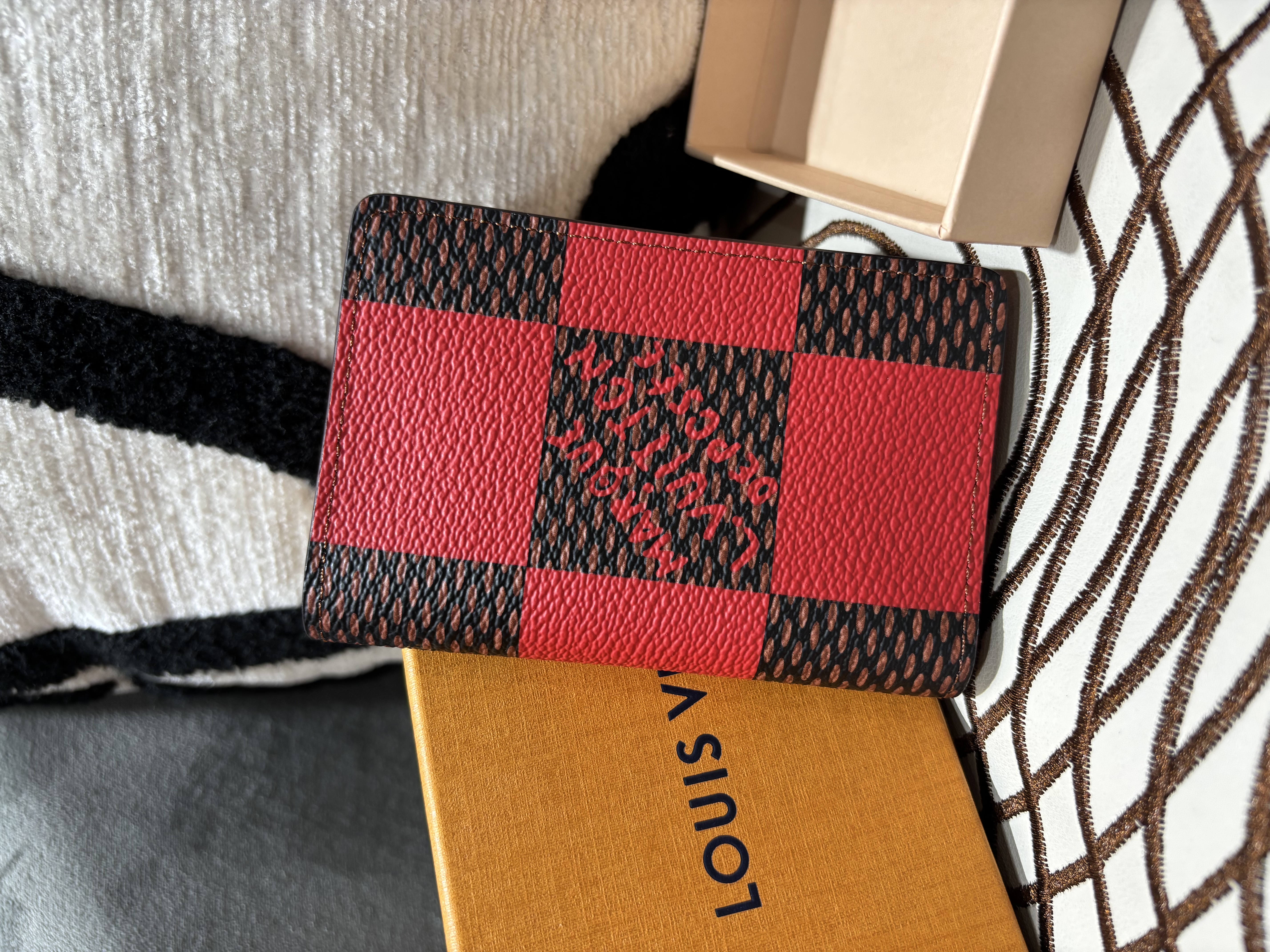 全新 LV Pocket Organizer Damier Pop "Rouge" Card holder N40614 100%Authentic, 全新100%new  ✅Box