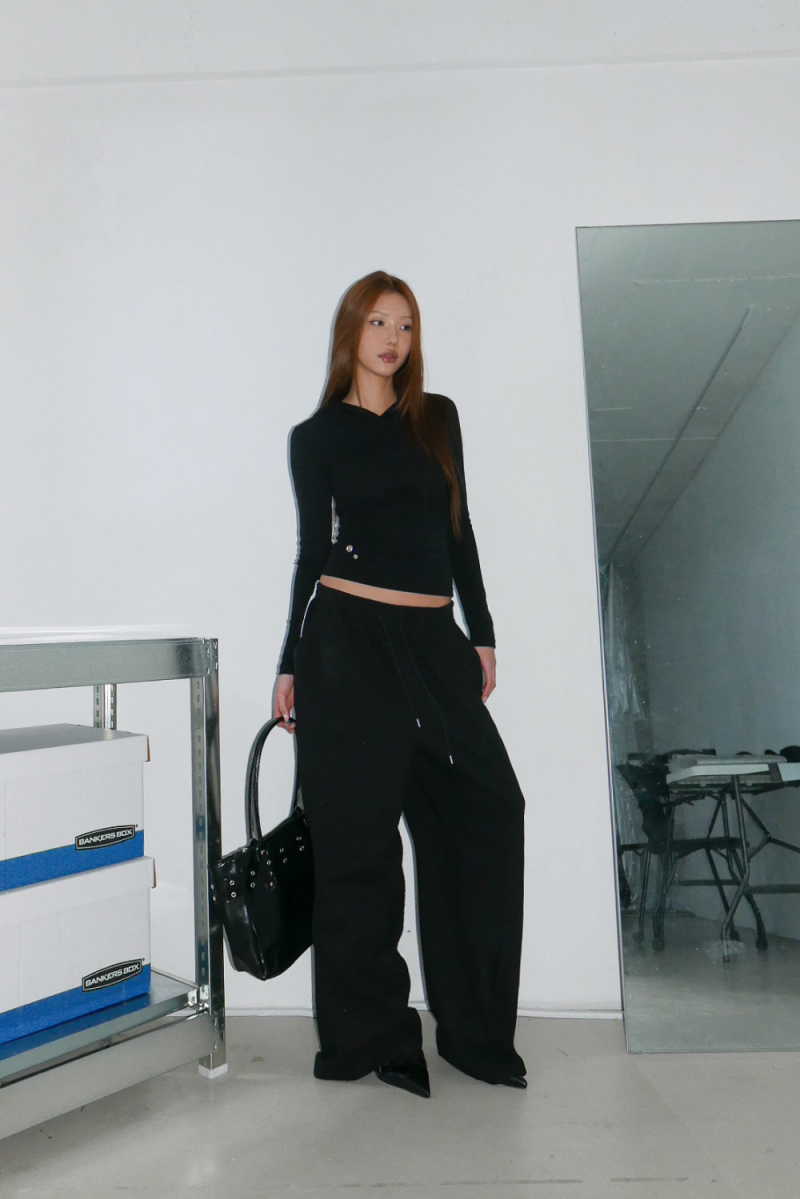 Eyelet Cutout Hooded Top