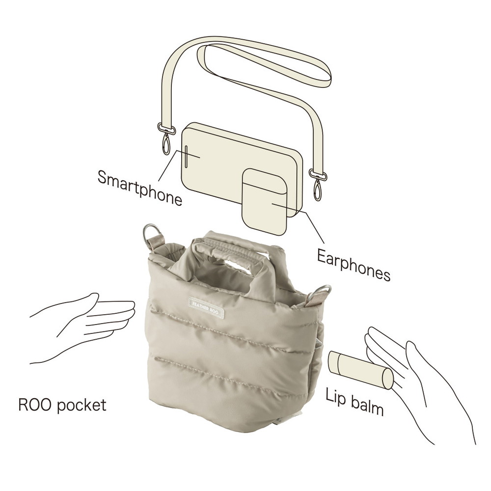 日本代購【 2026秋冬新商品 日本直送  ROOTOTE 羽絨 迷你手袋 Baby Feather Roo Tote Bag 】
