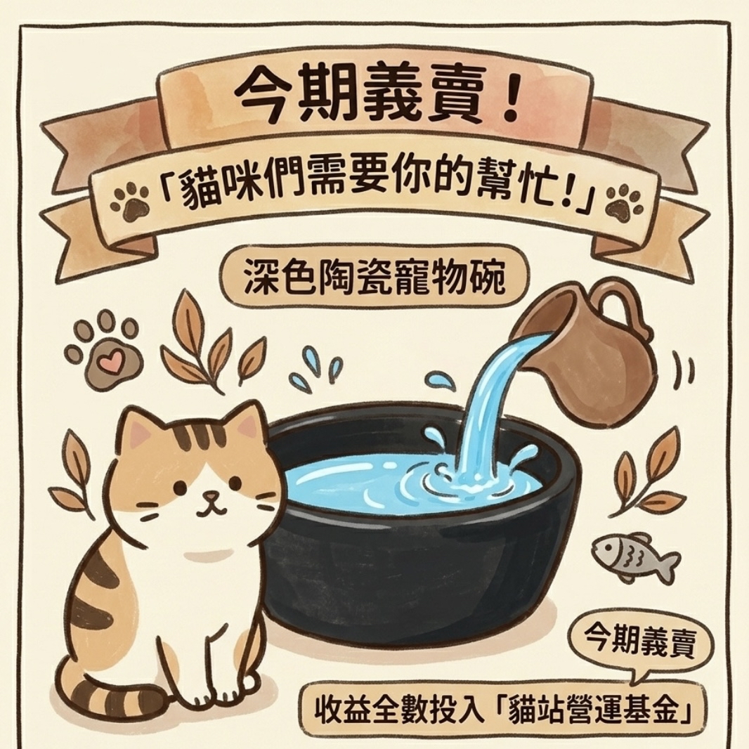 【今期義賣！】深色陶瓷寵物碗