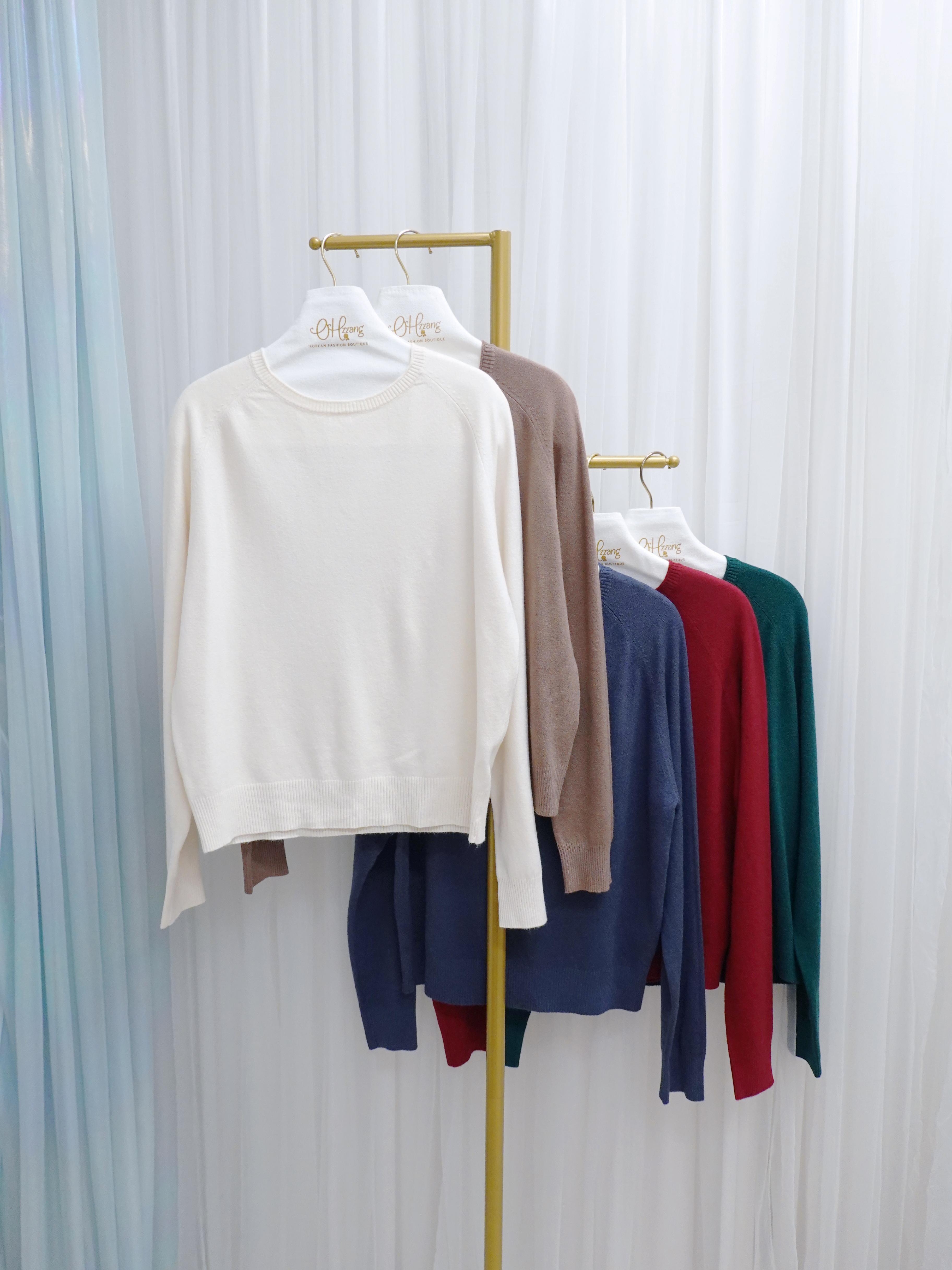 TOP18_12A  入膊圓領羊絨羊毛TOP (5色)