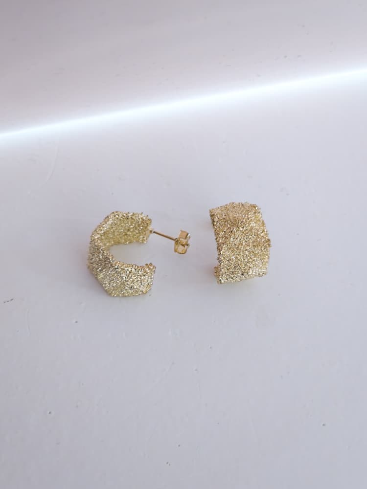 Textured Half Hoop Stud Earrings