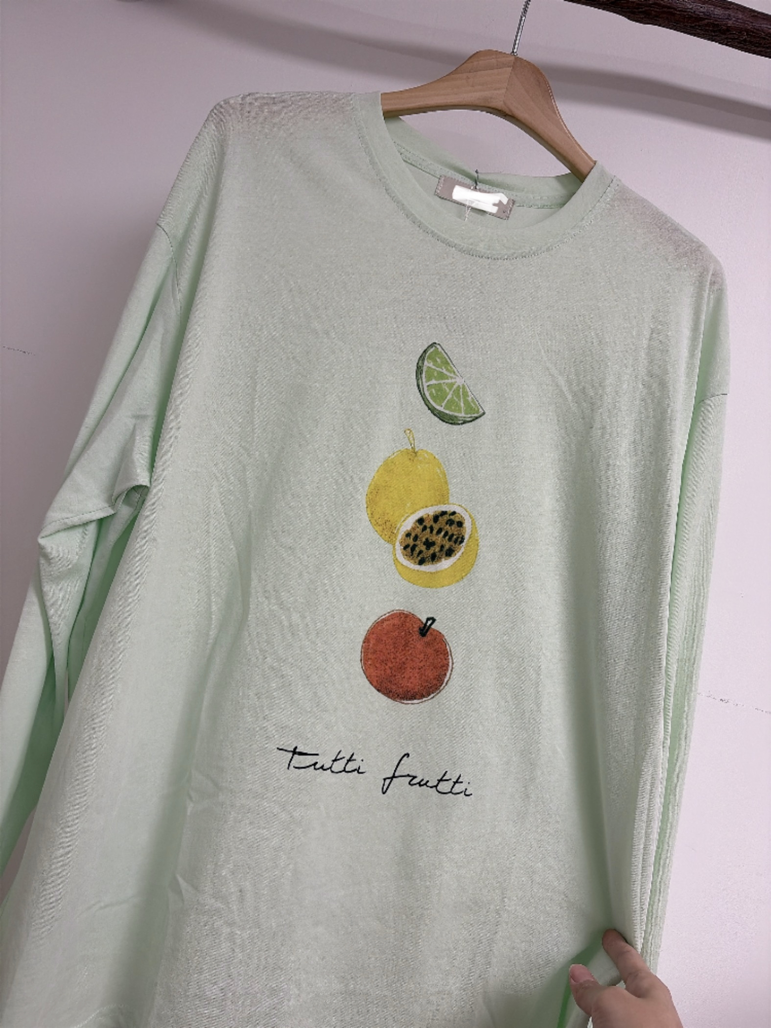 水果圖案薄荷綠tee 