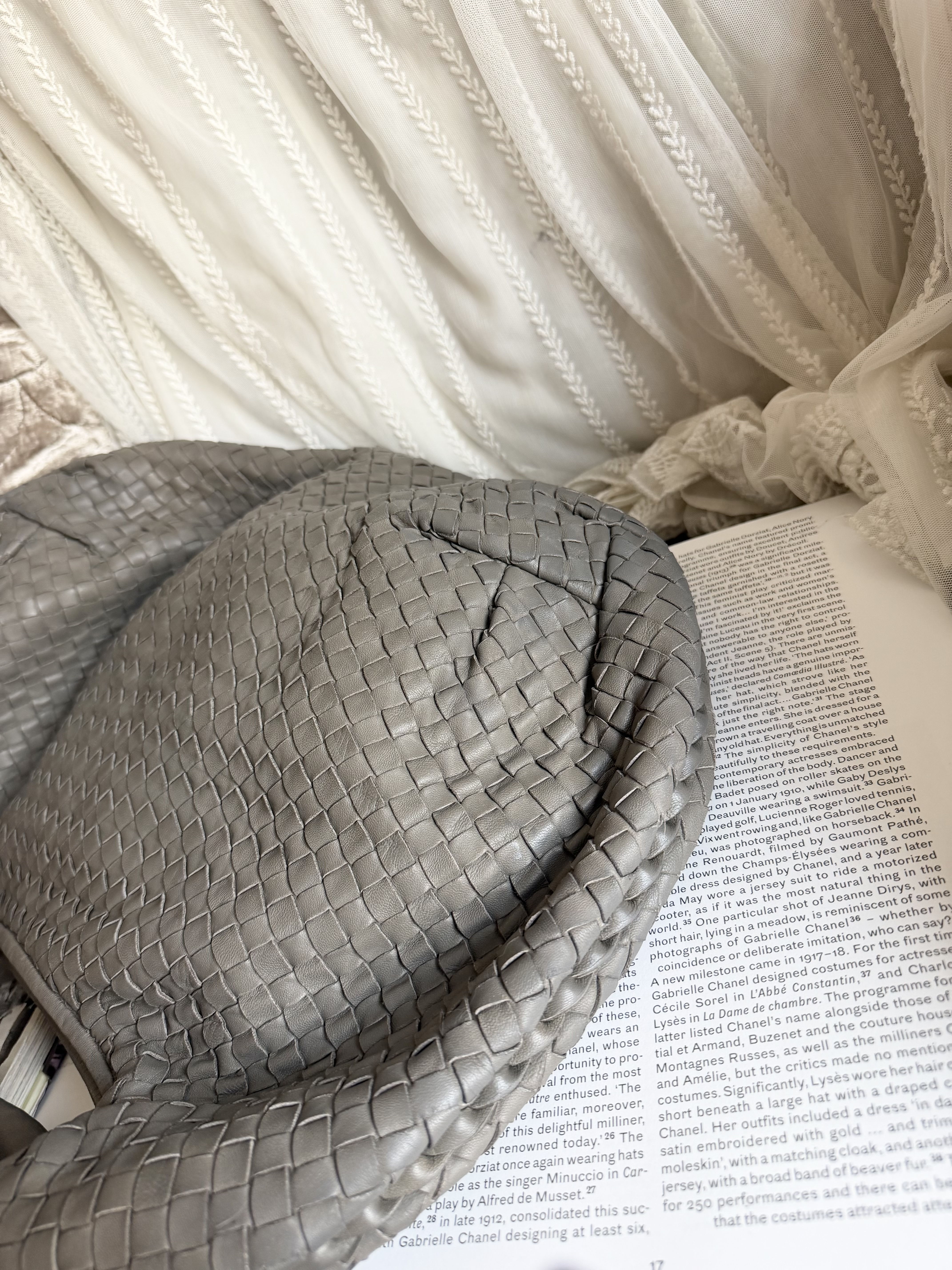 Bottega veneta grey Nappa Intrecciato Large Veneta Hobo bag