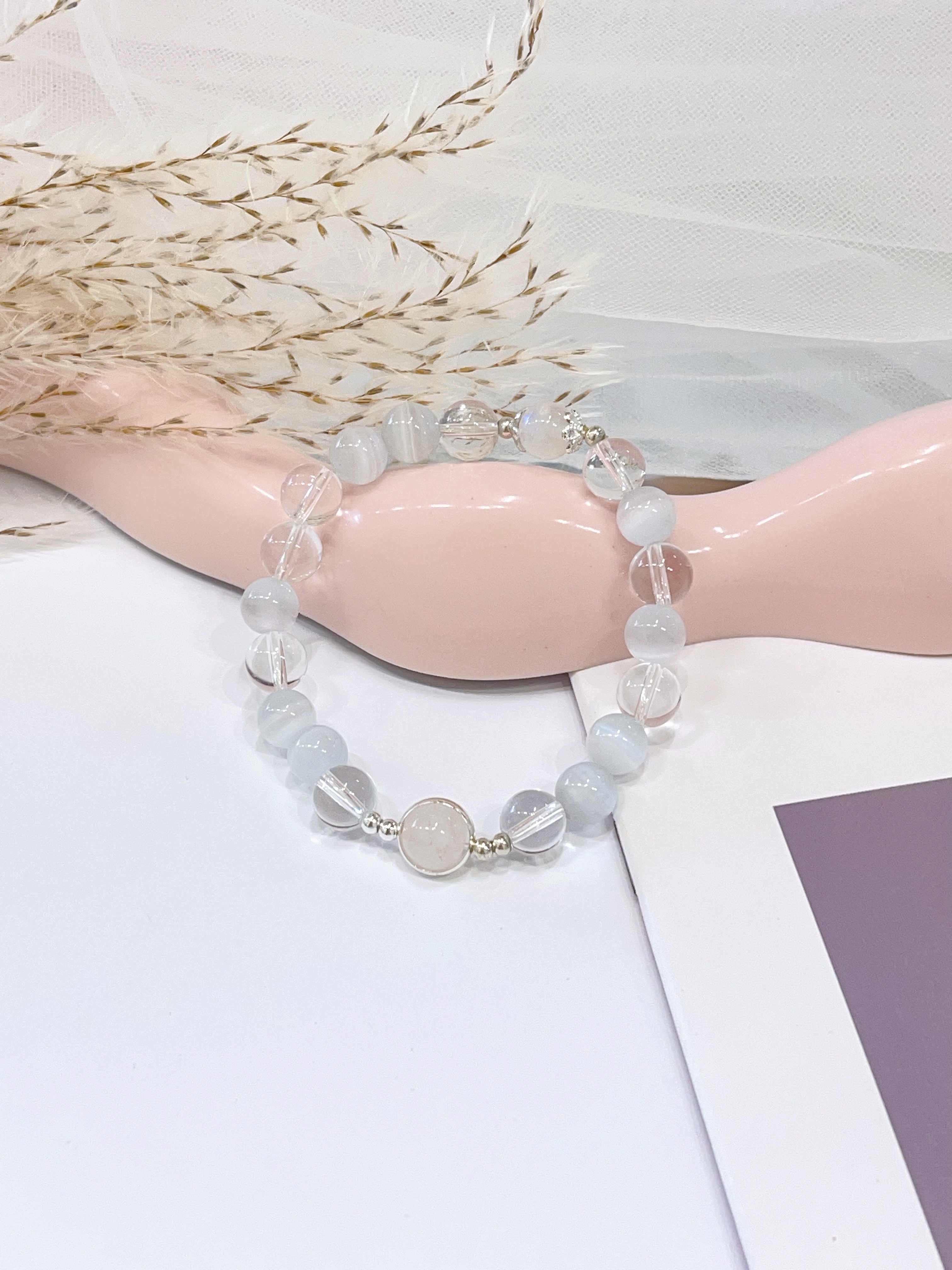 🌸✨ 猫眼石 × 粉水晶 × 白水晶手串 Cat’s Eye Stone, Rose Quartz & Clear Quartz | 8mm