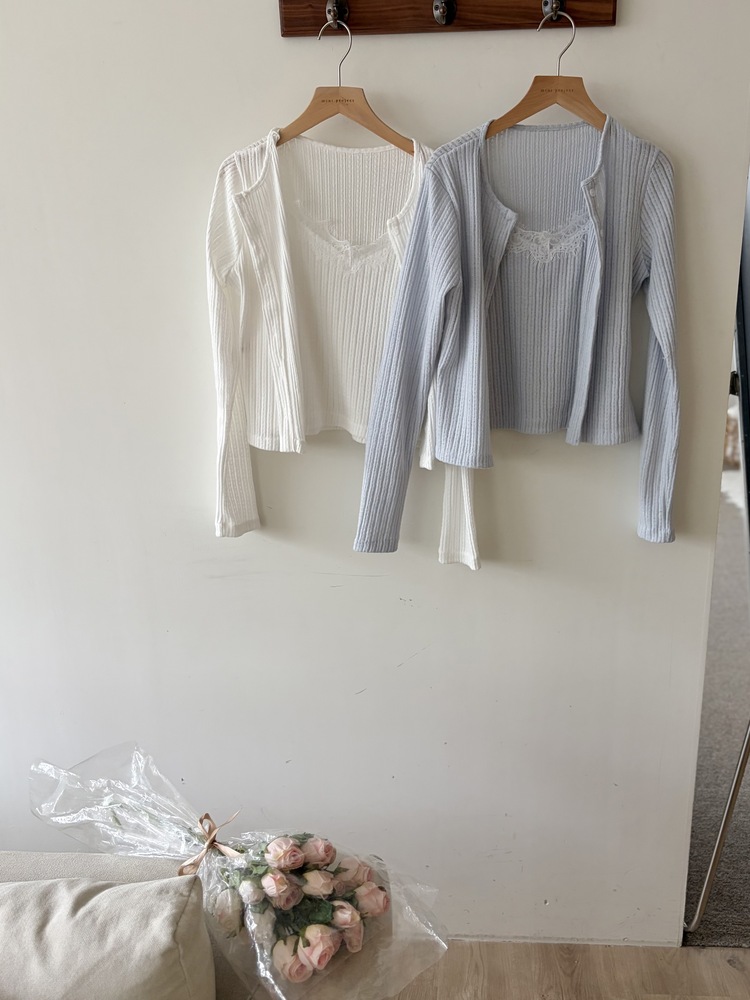 [假兩件] Lumiere Lace Layered Top (White)