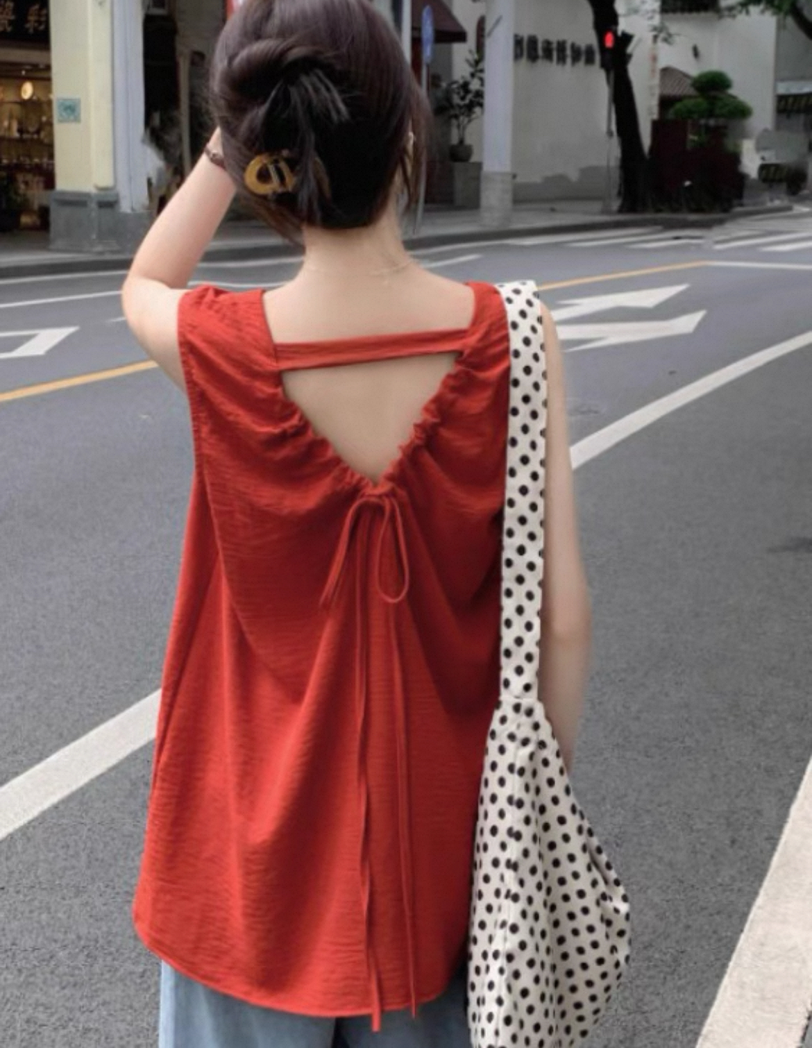 TP235 蝴蝶结绑带露背