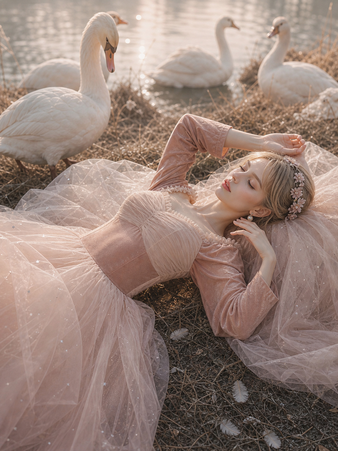 維多利亞絲絨天鵝湖芭蕾禮裙 Victorian Swan Lake Ballerina Gown