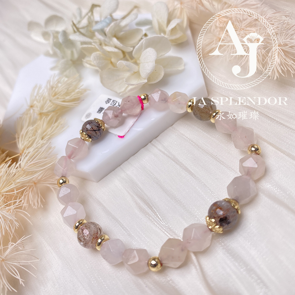 CY-01 黑金超七紫羅蘭玉14K包金手鏈