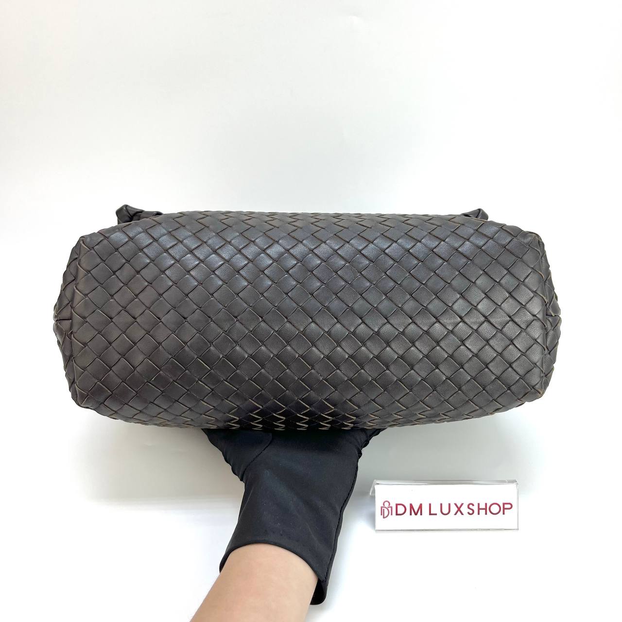 BV Intrecciato Olimpia Shoulder Bag Dark Brown