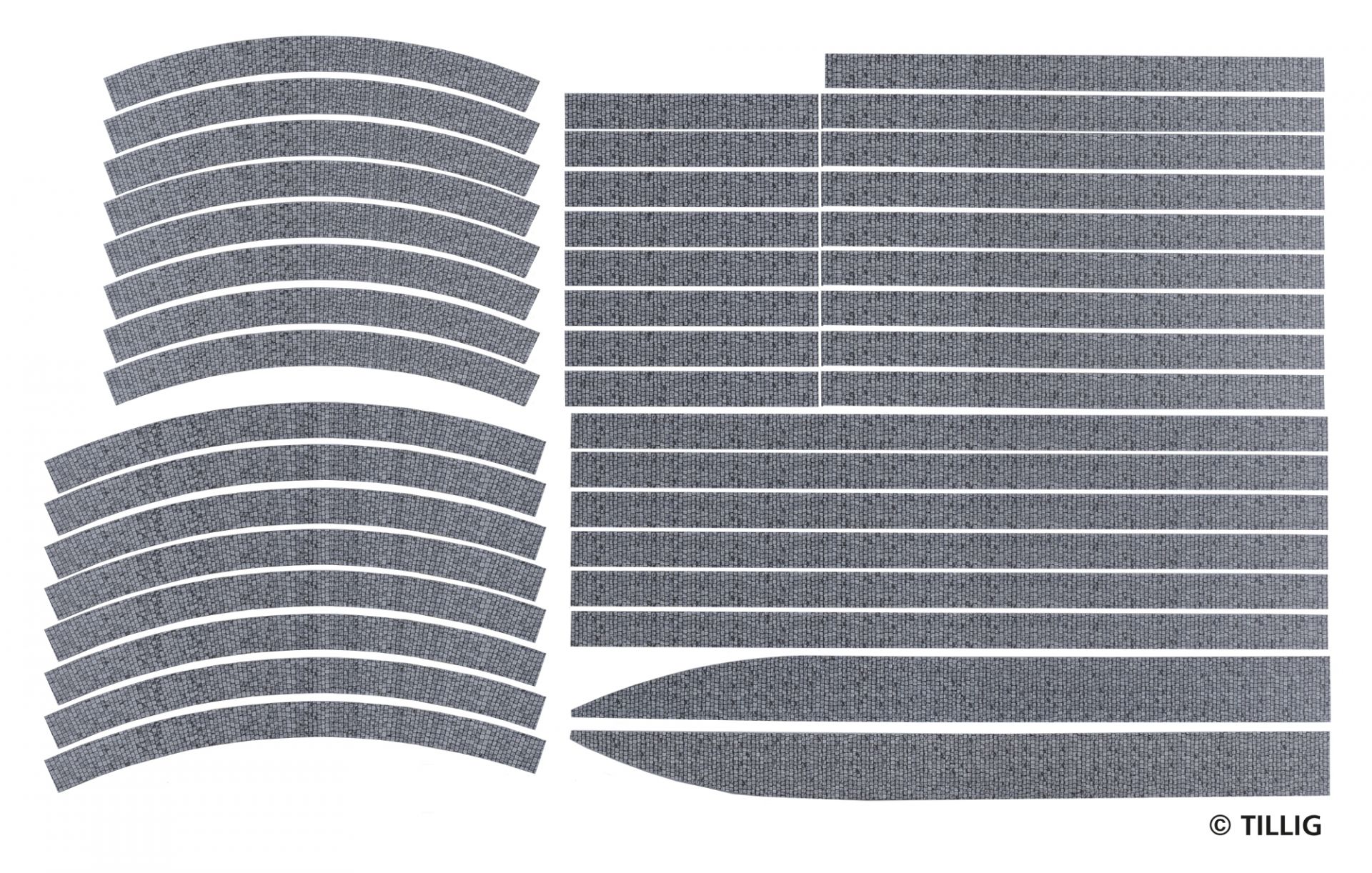 Tillig LUNA HO-scale 城市輕軌電車路軌入門套裝 1:87 Starter complete set paving-stones 馬路路軌•城市輕軌•電車路軌
