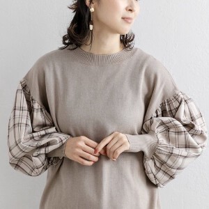 泡泡袖針織上衣