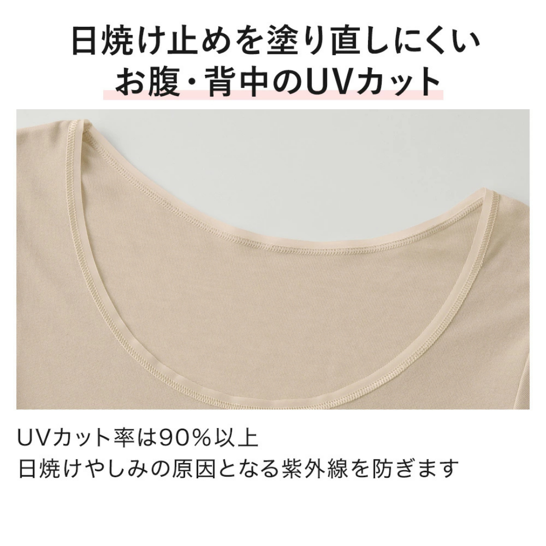 日本代購【 2026新色 日本直送 GUNZE COOLMAGIC 2分袖 防UV 打底 內衣 附吸汗腋墊 Short‑Sleeve Inner  with Sweat Pads MC6051 】