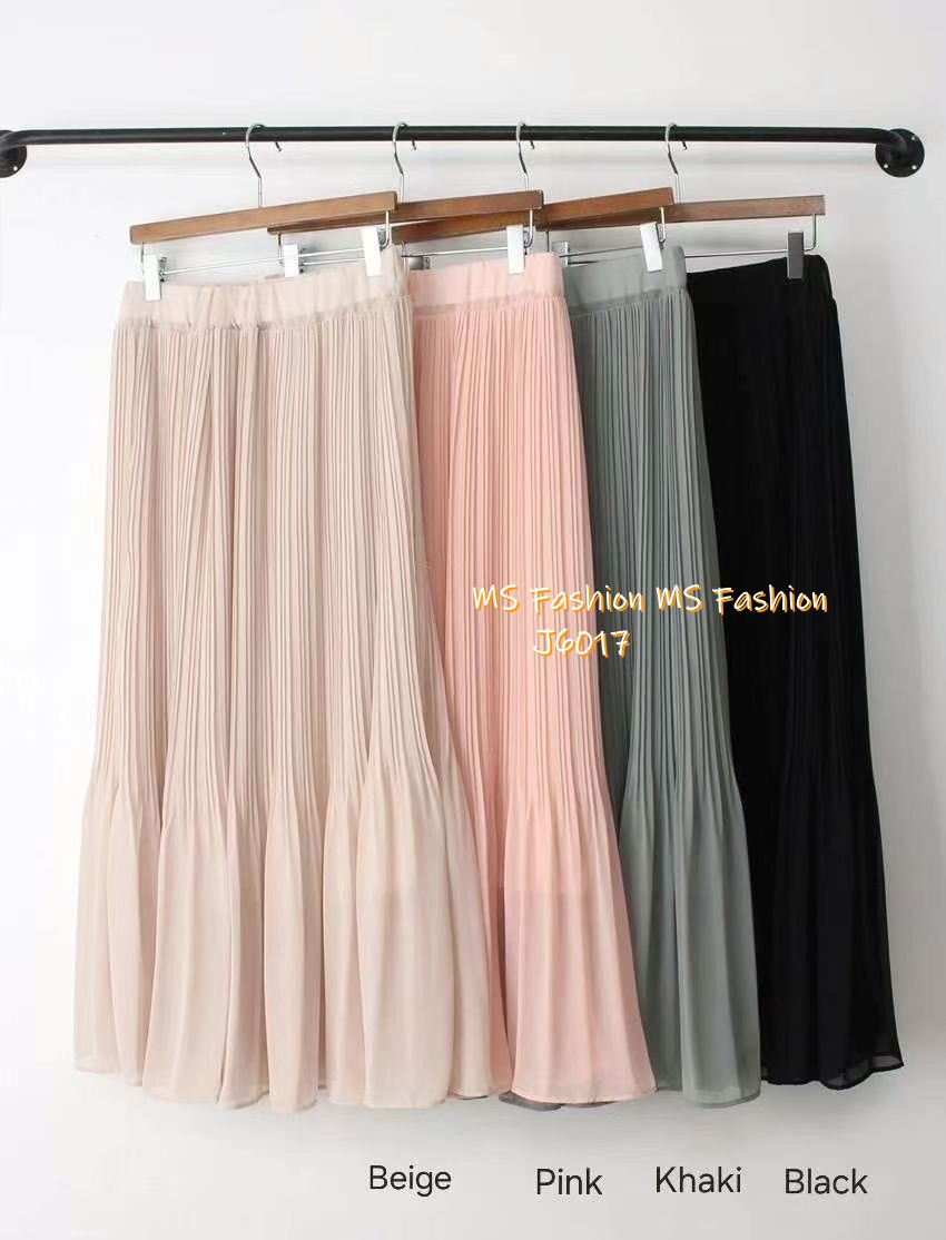 J6017 韓國🇰🇷百摺雪紡半裙