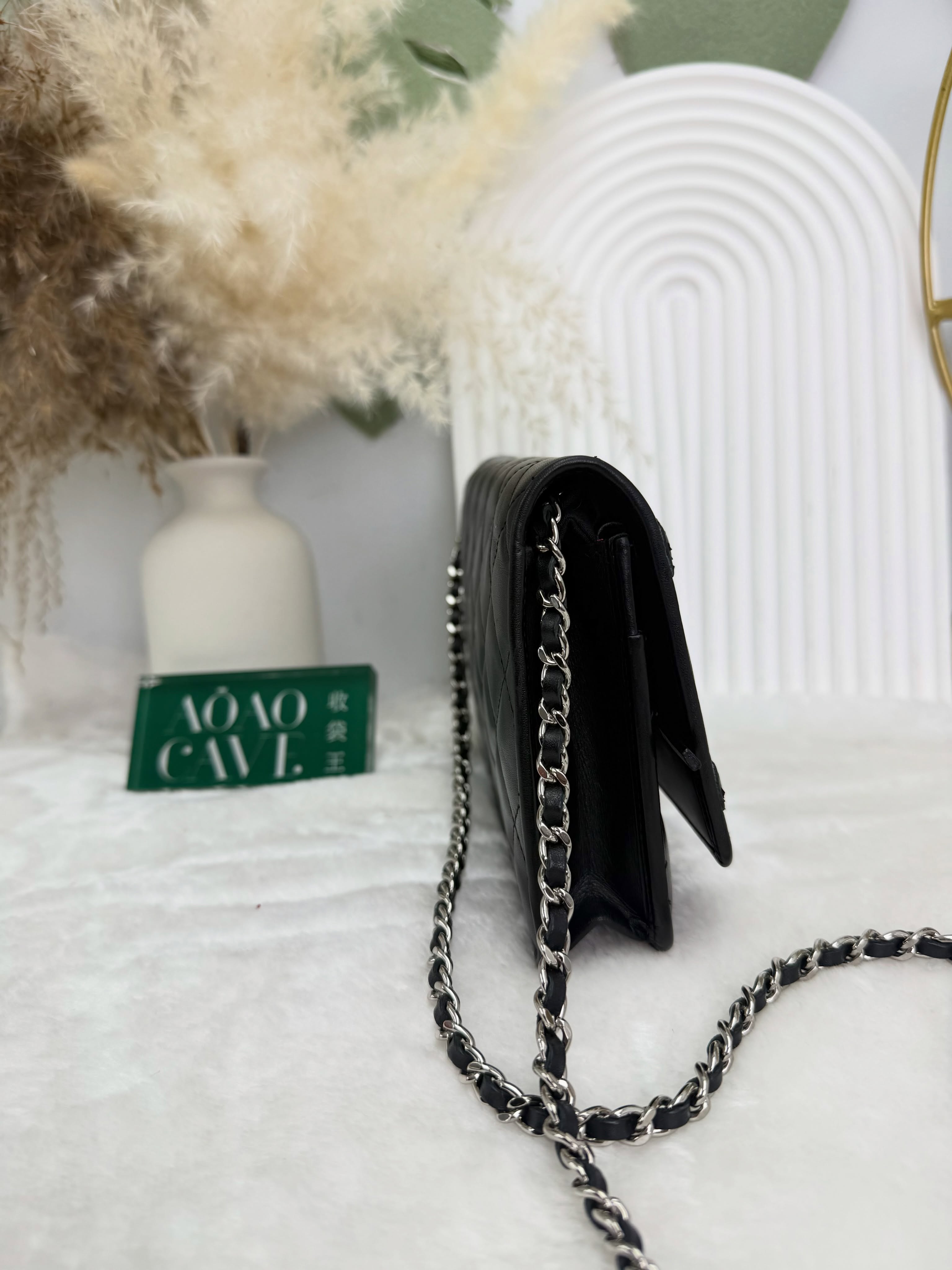 Chanel👜 PRE OWNED 🛍️Ligne Cambon WOC 黑色14開 有卡 有塵袋🖤