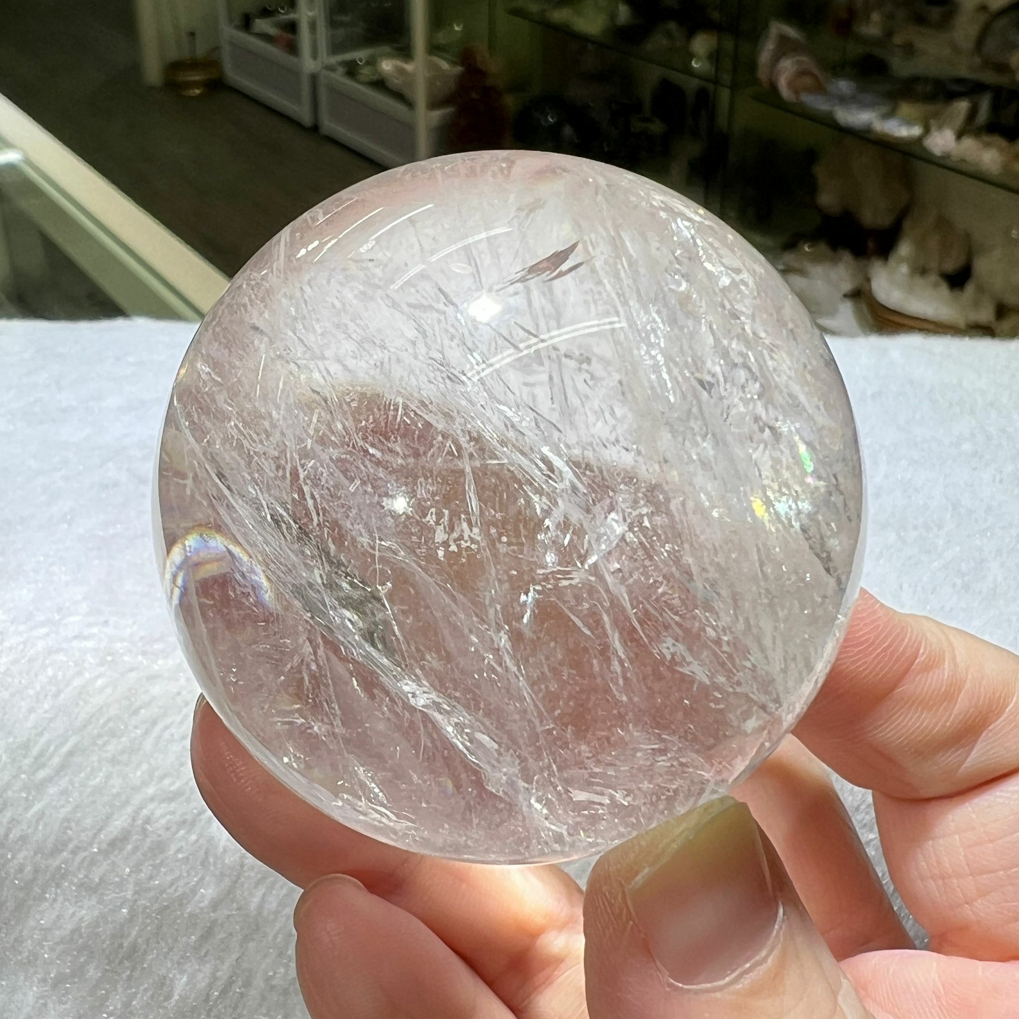 白水晶 球 - 5.6cm+/- (不連座) - 1