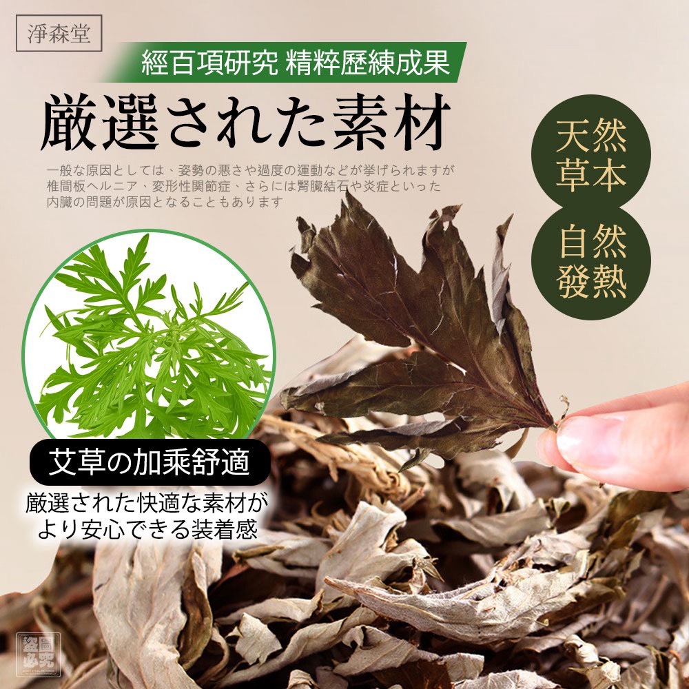 台灣淨森堂 - 腰腹艾灸熱敷貼 3入