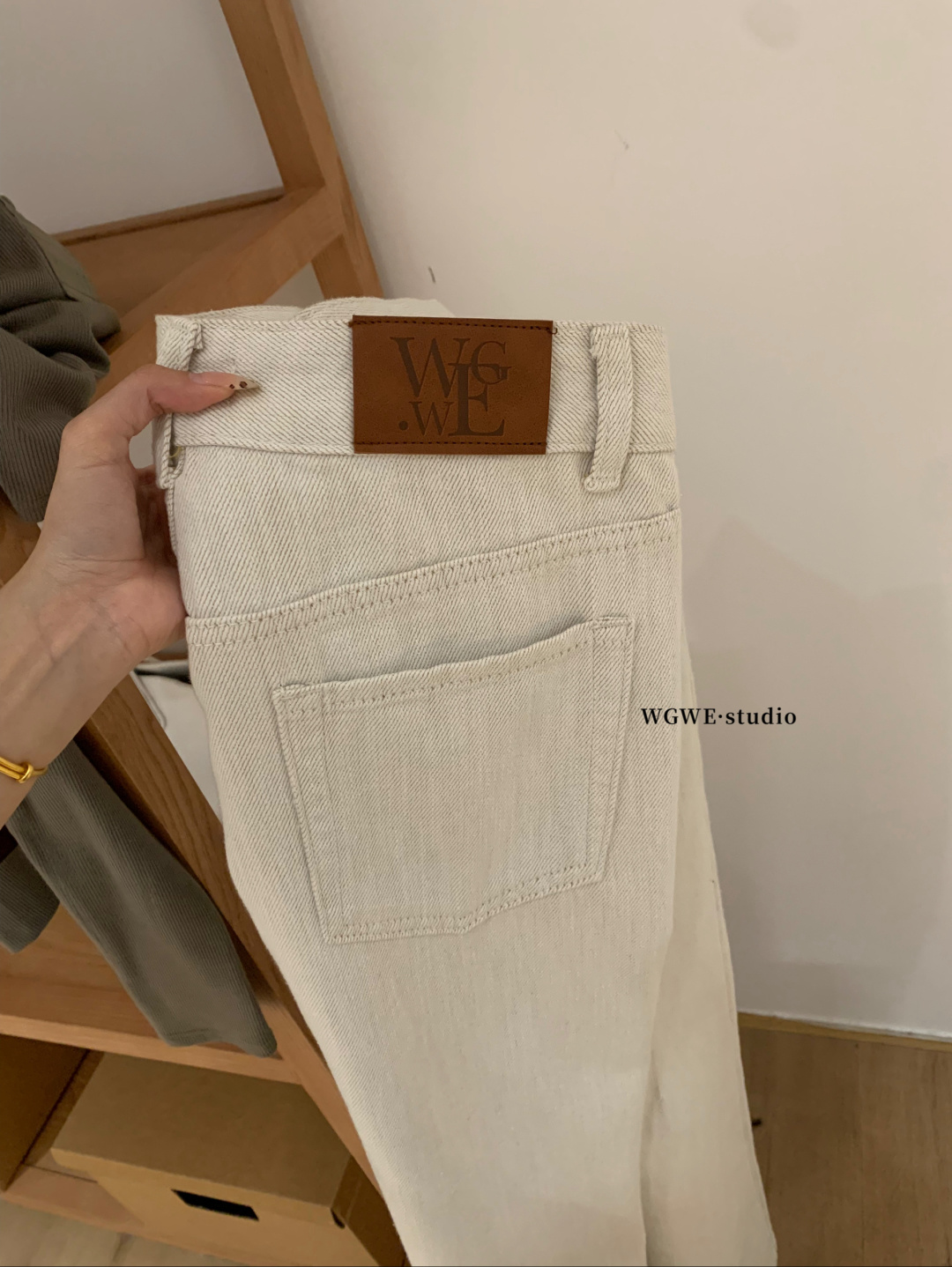 4566 「Cream Linen」米白亚麻直筒裤