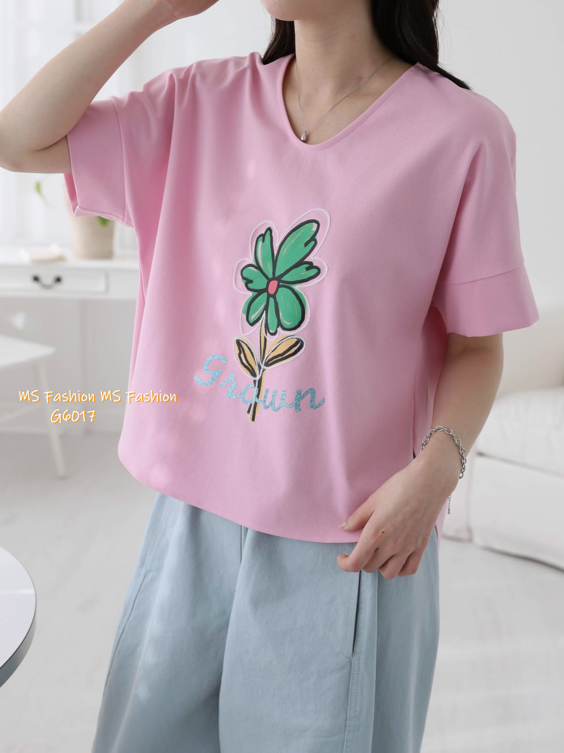 G6017 韓國🇰🇷靚色花花print top