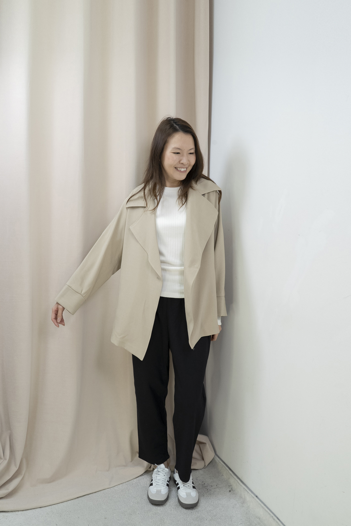 推薦！Smart Causal 必備大翻領西外（卡其啡色）