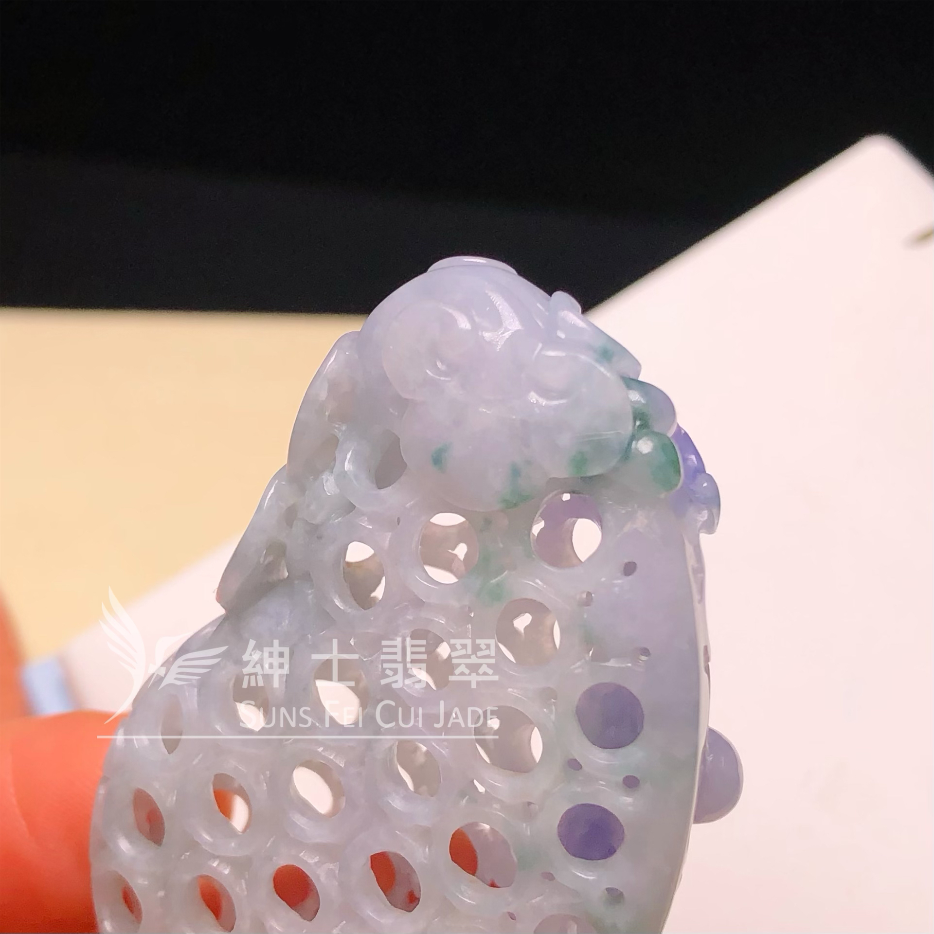 YK00357 紫羅蘭鑲空雕刻萬壽果