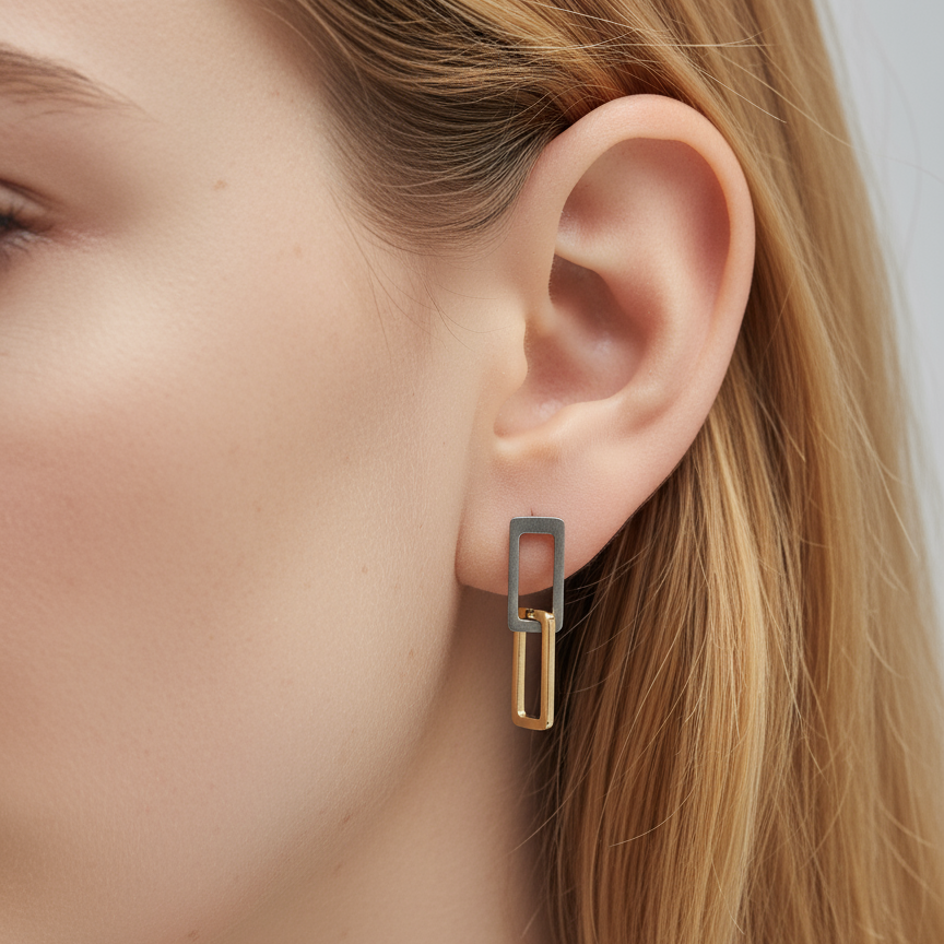 Boccia Titanium 05106-02 鈦金屬 / 鍍金耳環