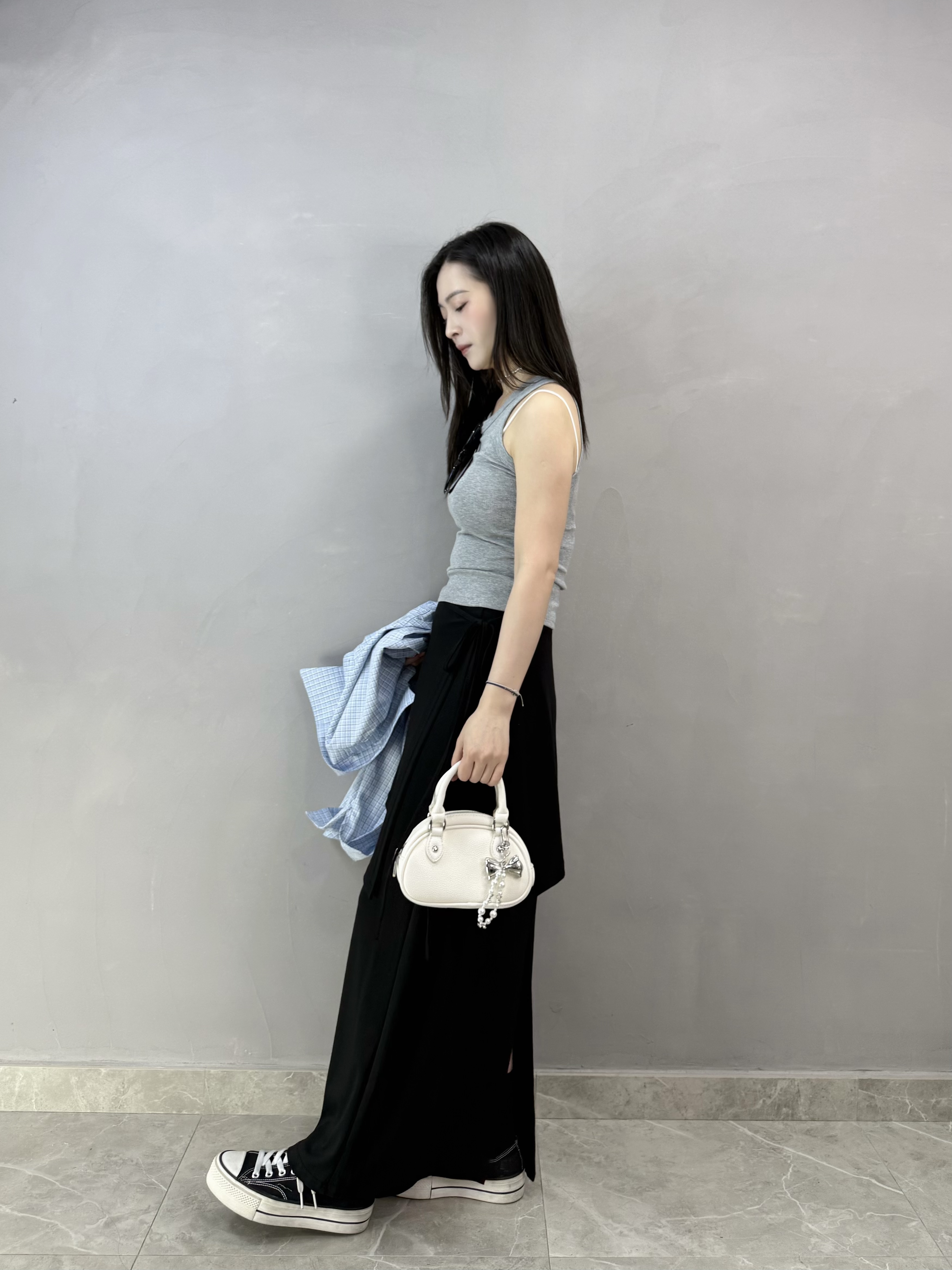 H60 綁腰層次棉裙Set