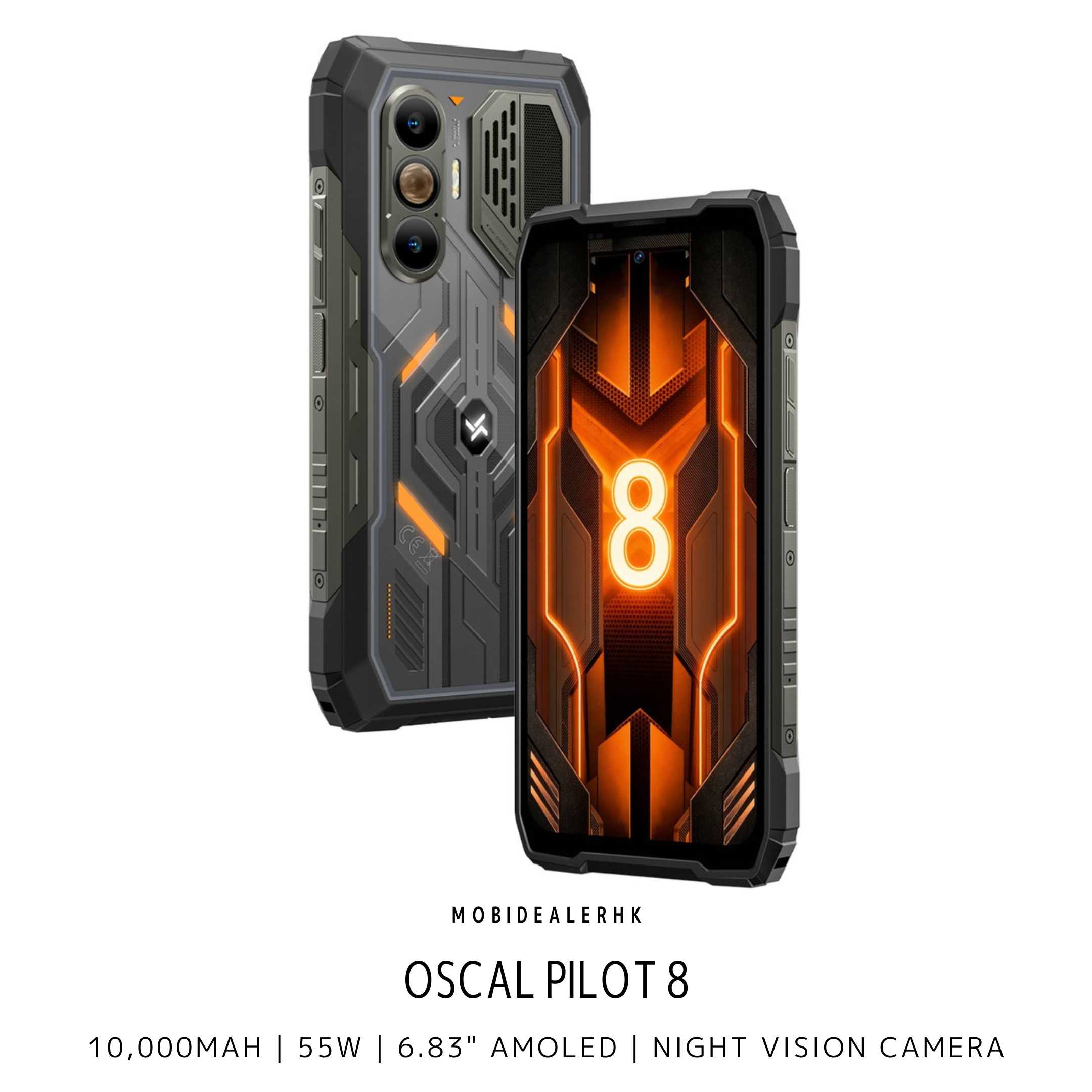 Oscal Pilot 8 | 5G | 三防手機 | 10000mAh | 55W | 6.83" AMOLED | 夜視鏡