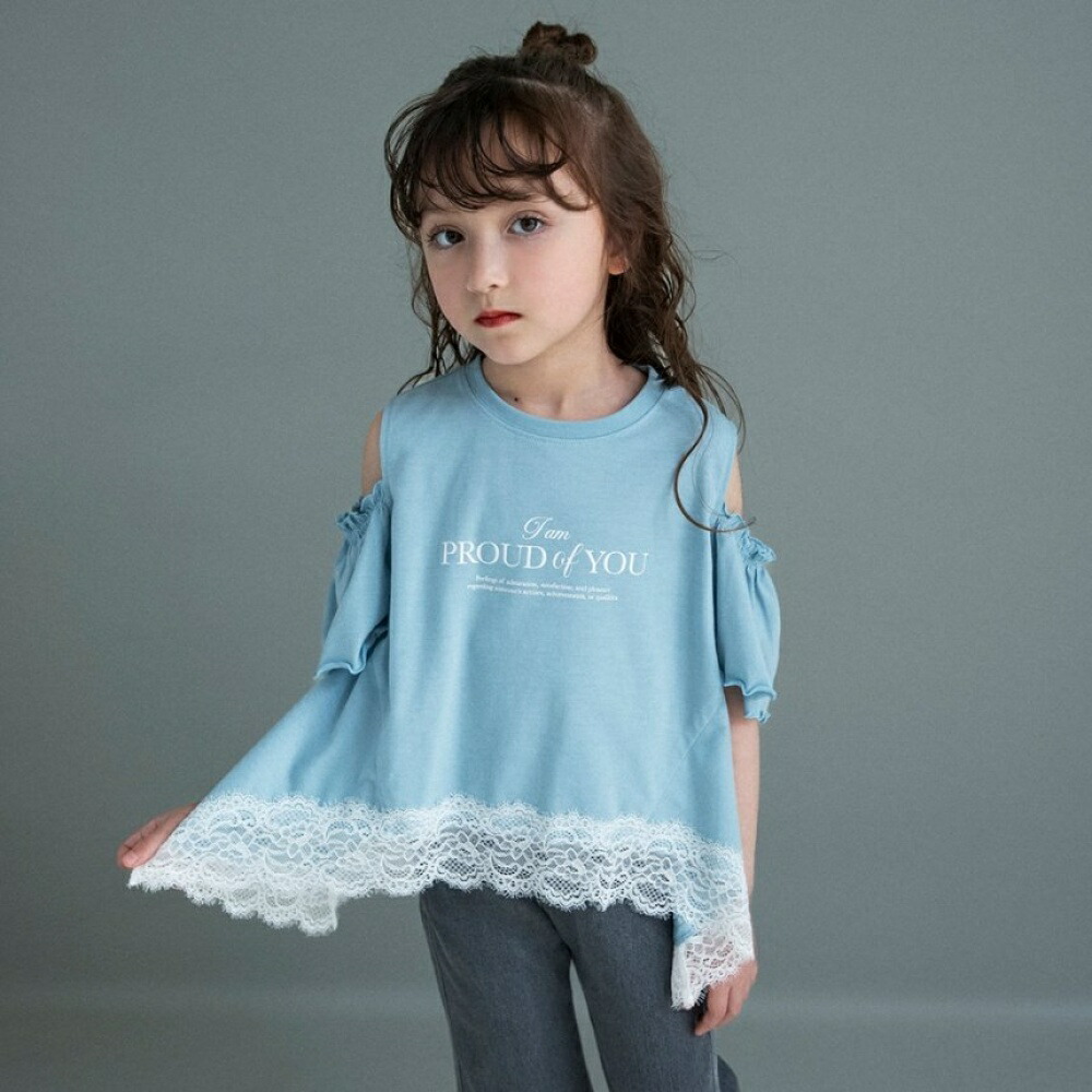 🆕【⭐訂購⭐】🌀 🇯🇵 日本直送🇯🇵 露肩 荷葉邊 蕾絲下擺 短袖TEE［2款選］🌀[ELDA-0236][260526]